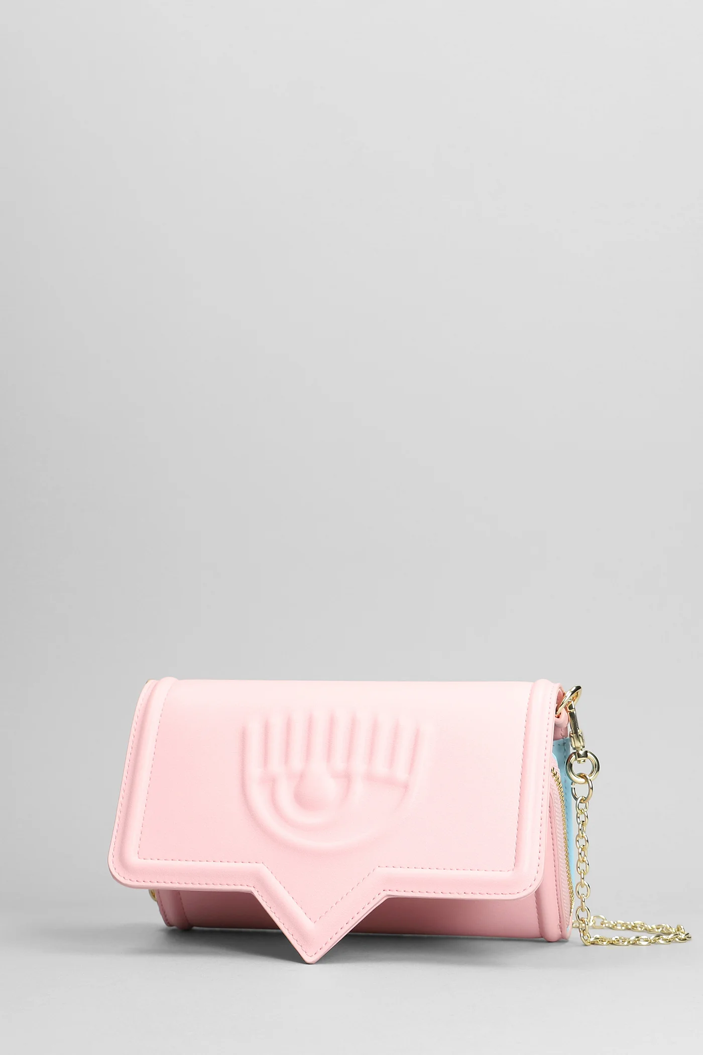 Clutch in rose-pink faux leather - Image 2