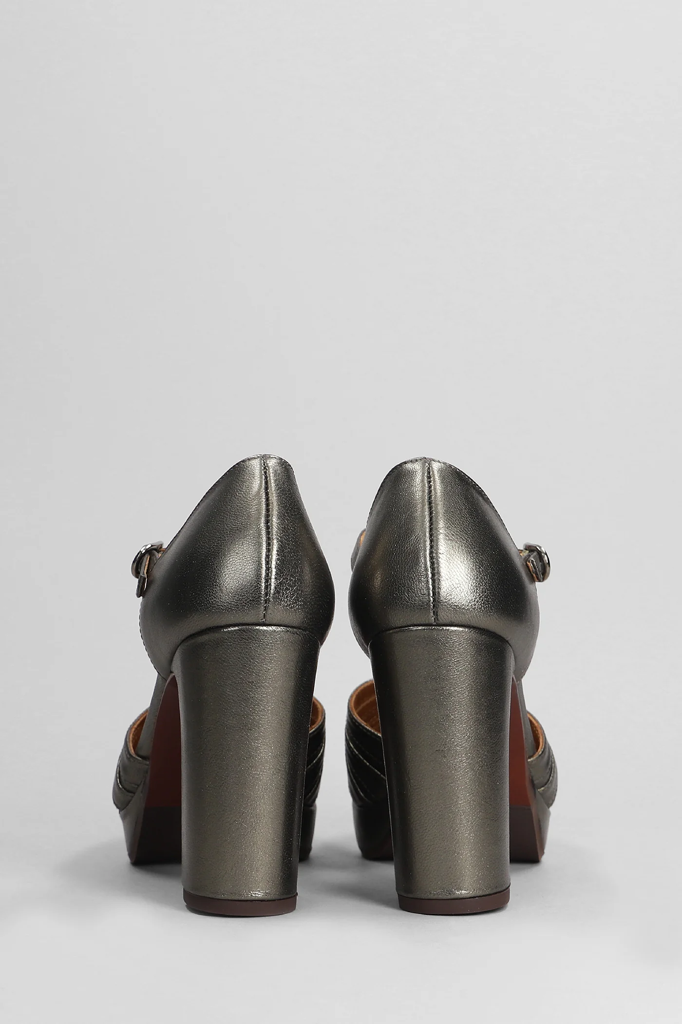 Yaisu Pumps in Gunmetal leather - Image 4