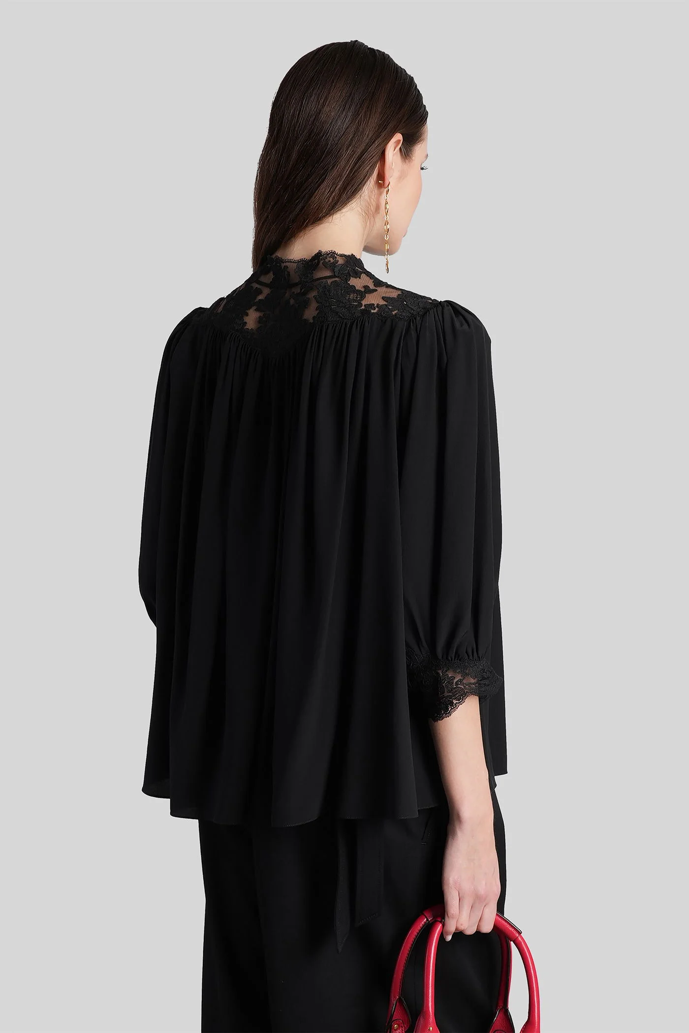 Blouse in black silk - Image 3