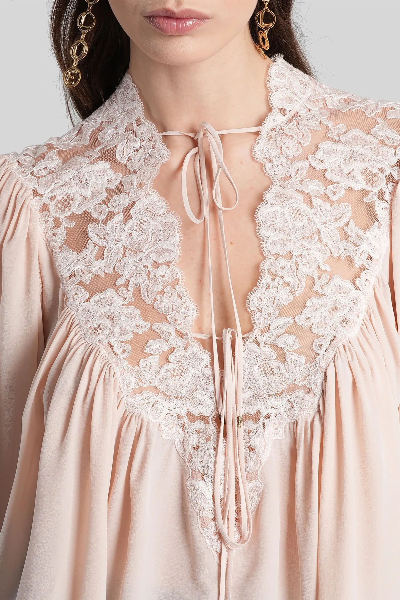 Blouse in rose-pink silk - Image 5