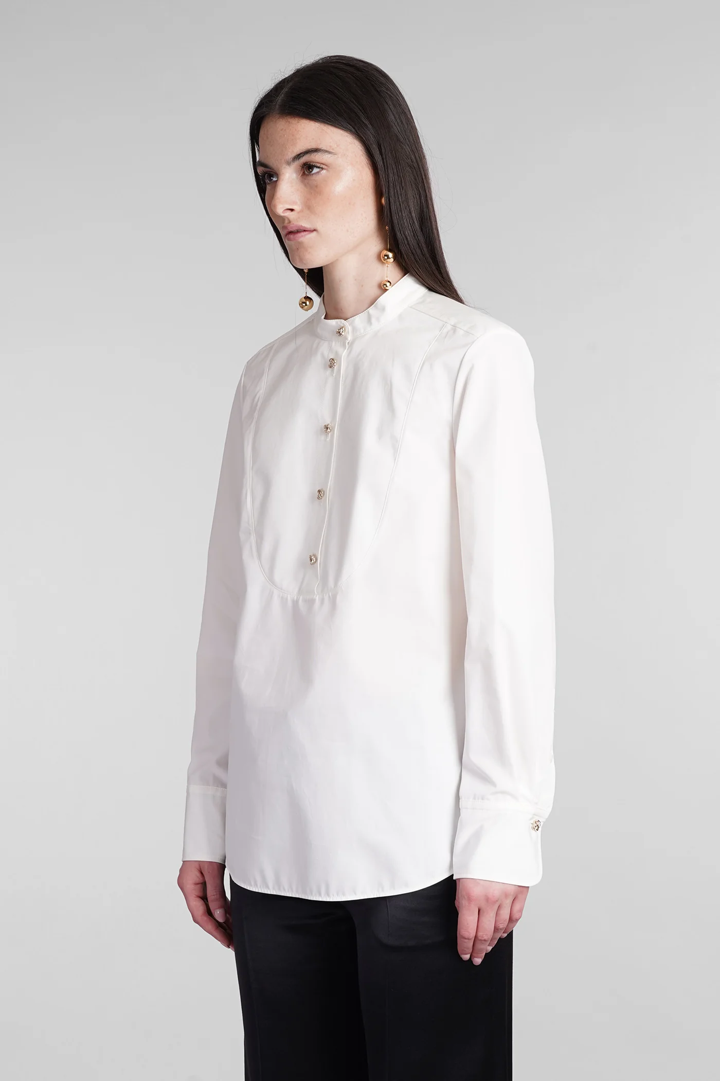 Blouse in white cotton - Image 4
