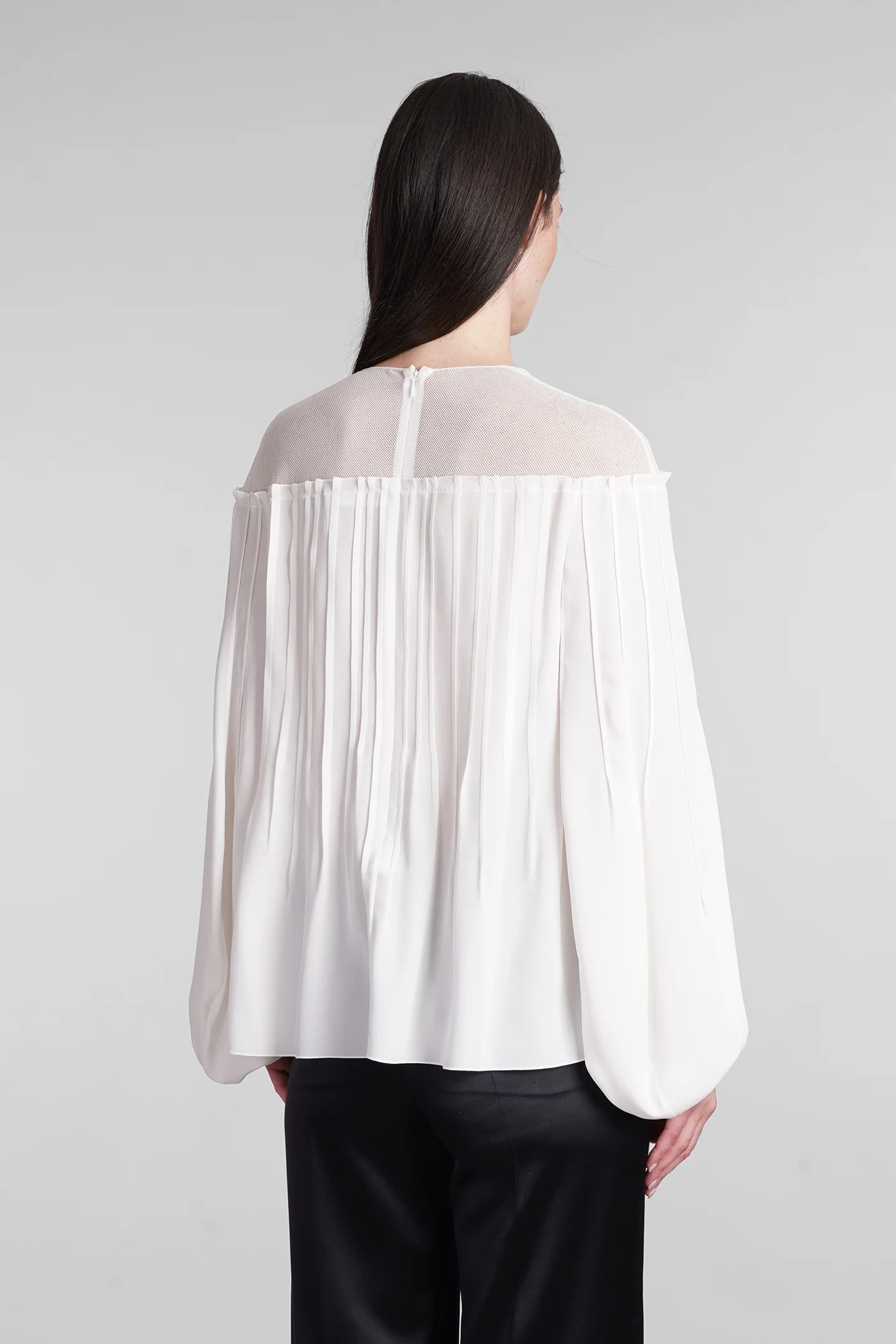 Blouse in white silk - Image 3