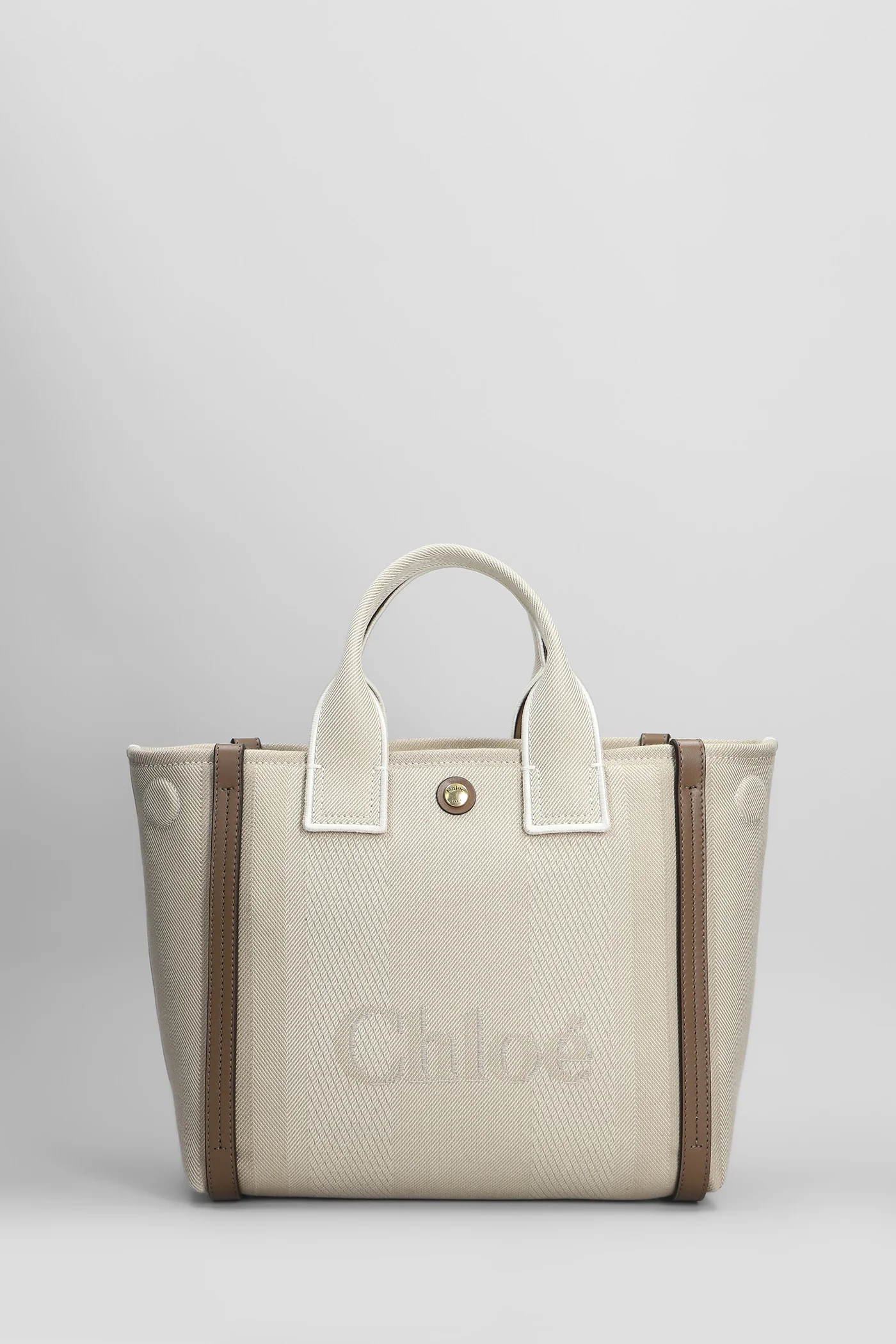 Carry Tote in beige cotton - Image 3