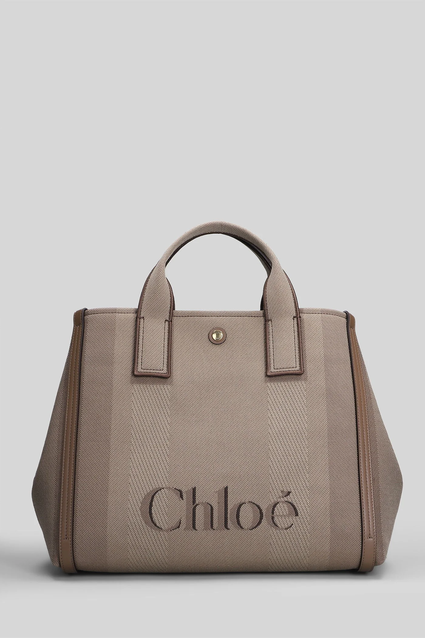 Carry Tote in taupe cotton - Image 3