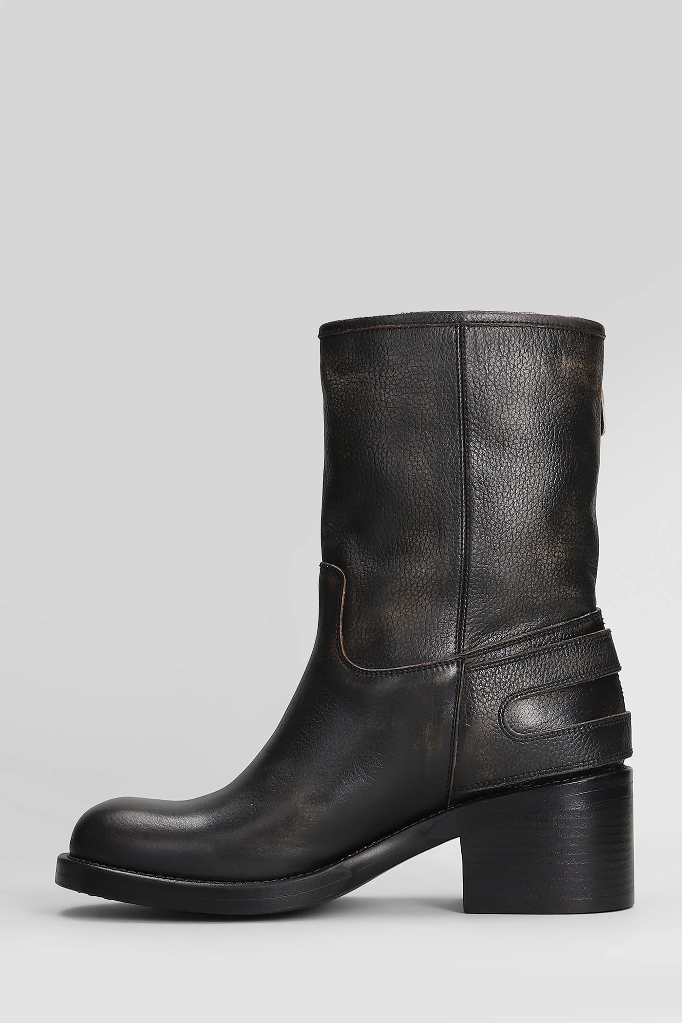 Dakota low heels boots in black leather - Image 3