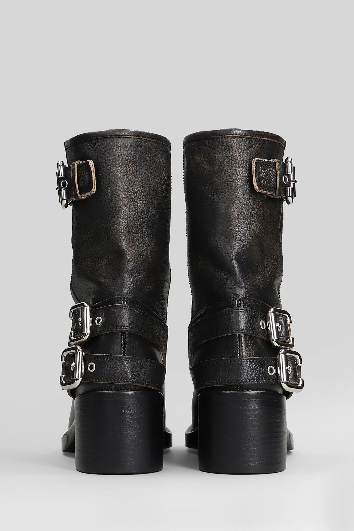 Dakota low heels boots in black leather - Image 4