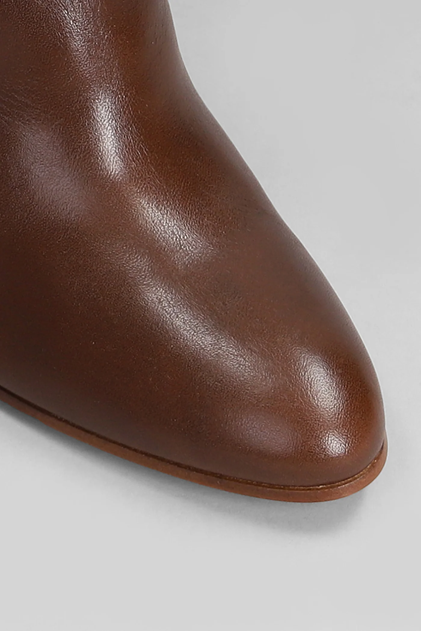 Eve High heels boots in brown leather - Image 5