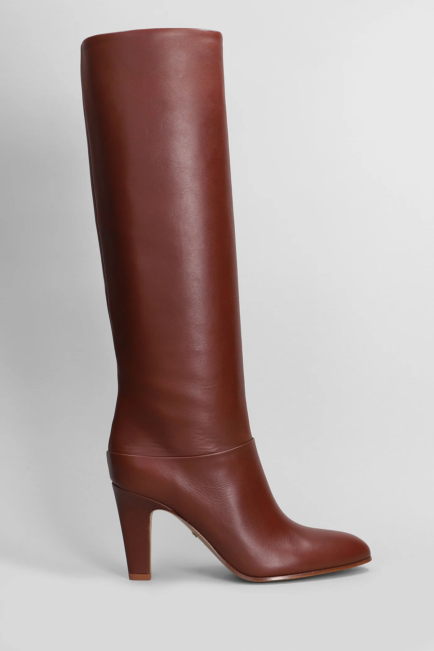 Eve High heels boots in brown leather - Image 11