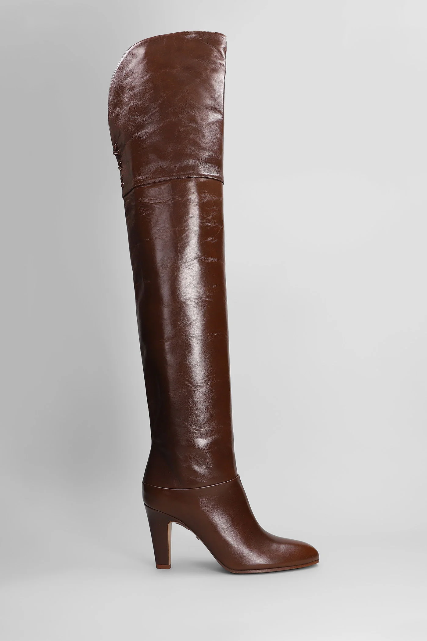 Eve High heels boots in brown leather