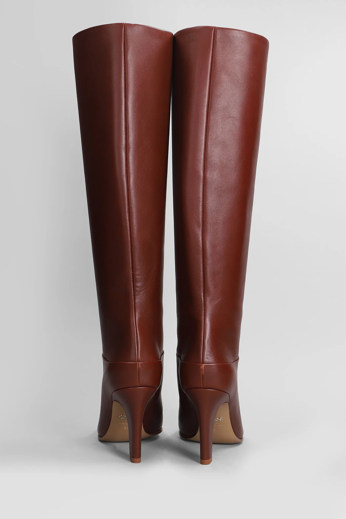 Eve High heels boots in brown leather - Image 49