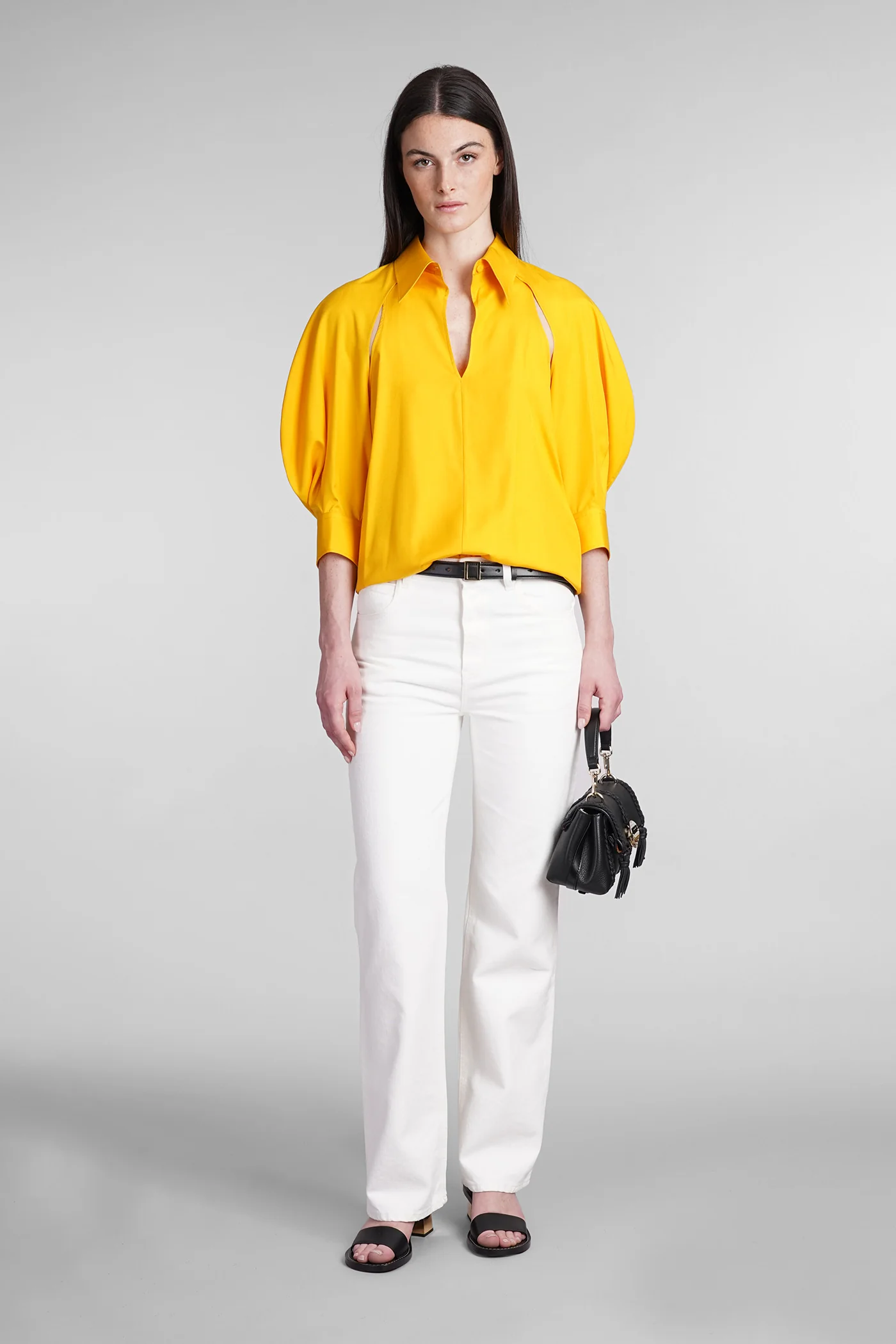 Jeans in white cotton - Image 2