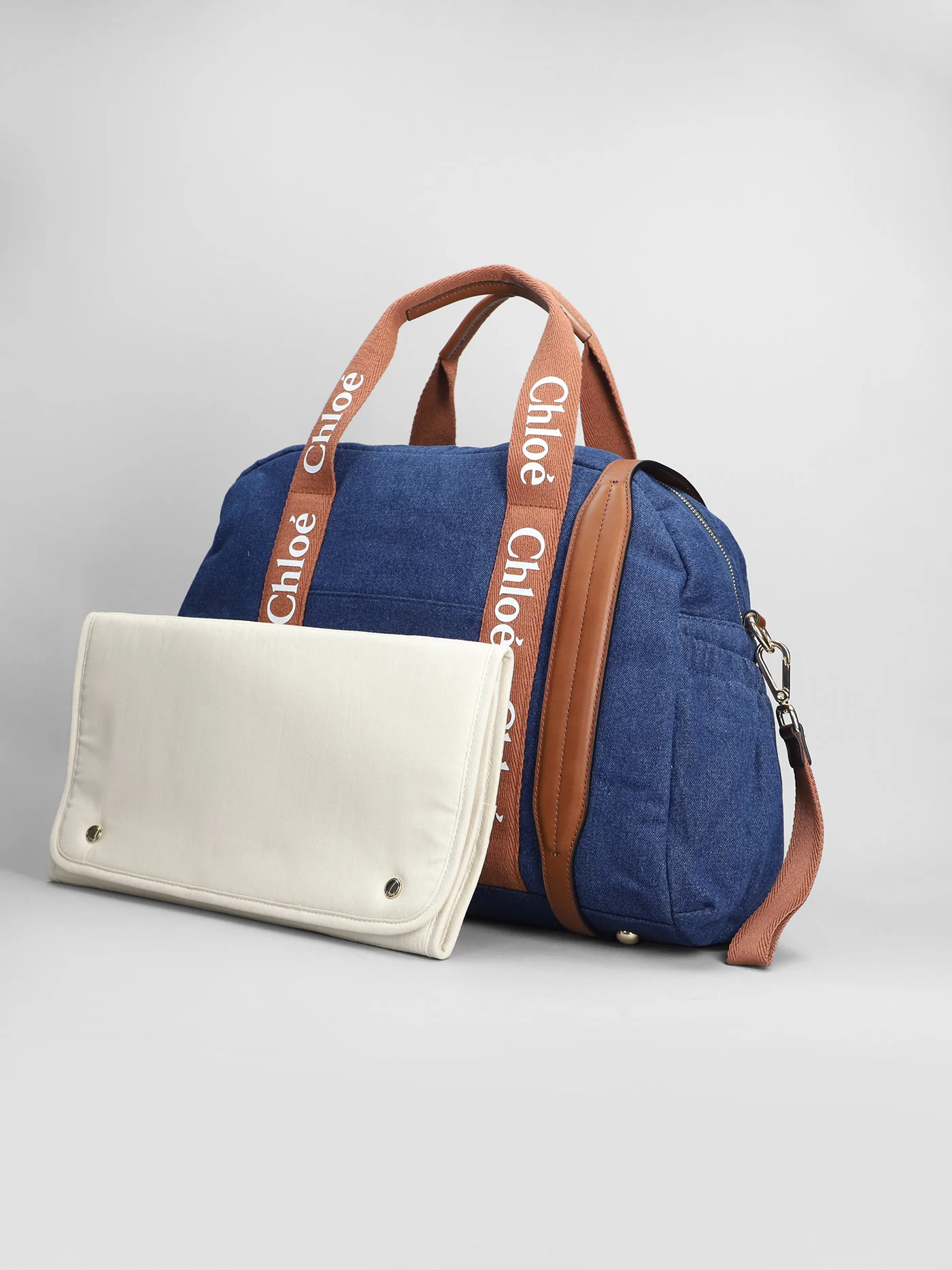 Hand bag in blue cotton - Image 2