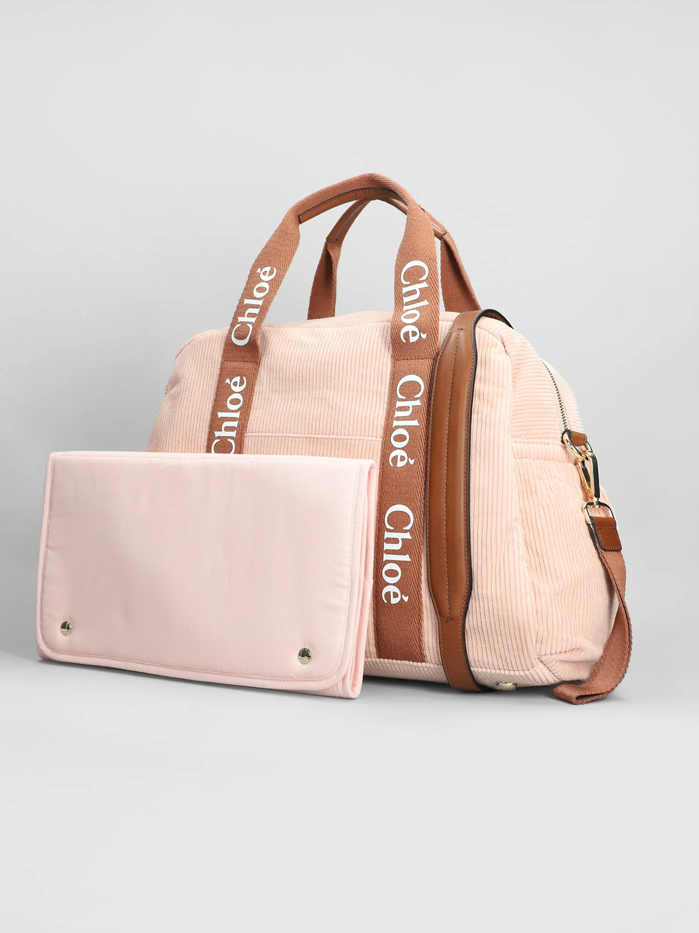 Hand bag in rose-pink cotton - Image 2