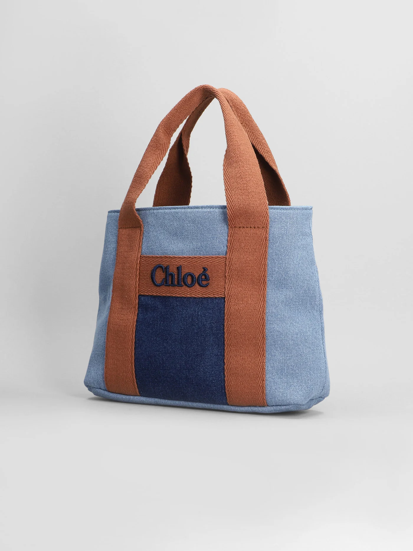 Shoulder bag in blue cotton - Image 2