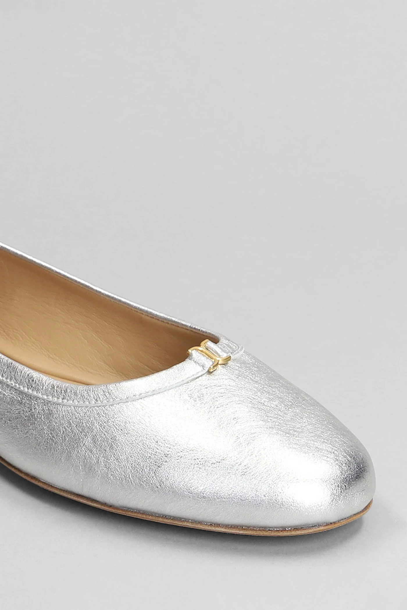Mercie Ballet flats in silver leather - Image 5