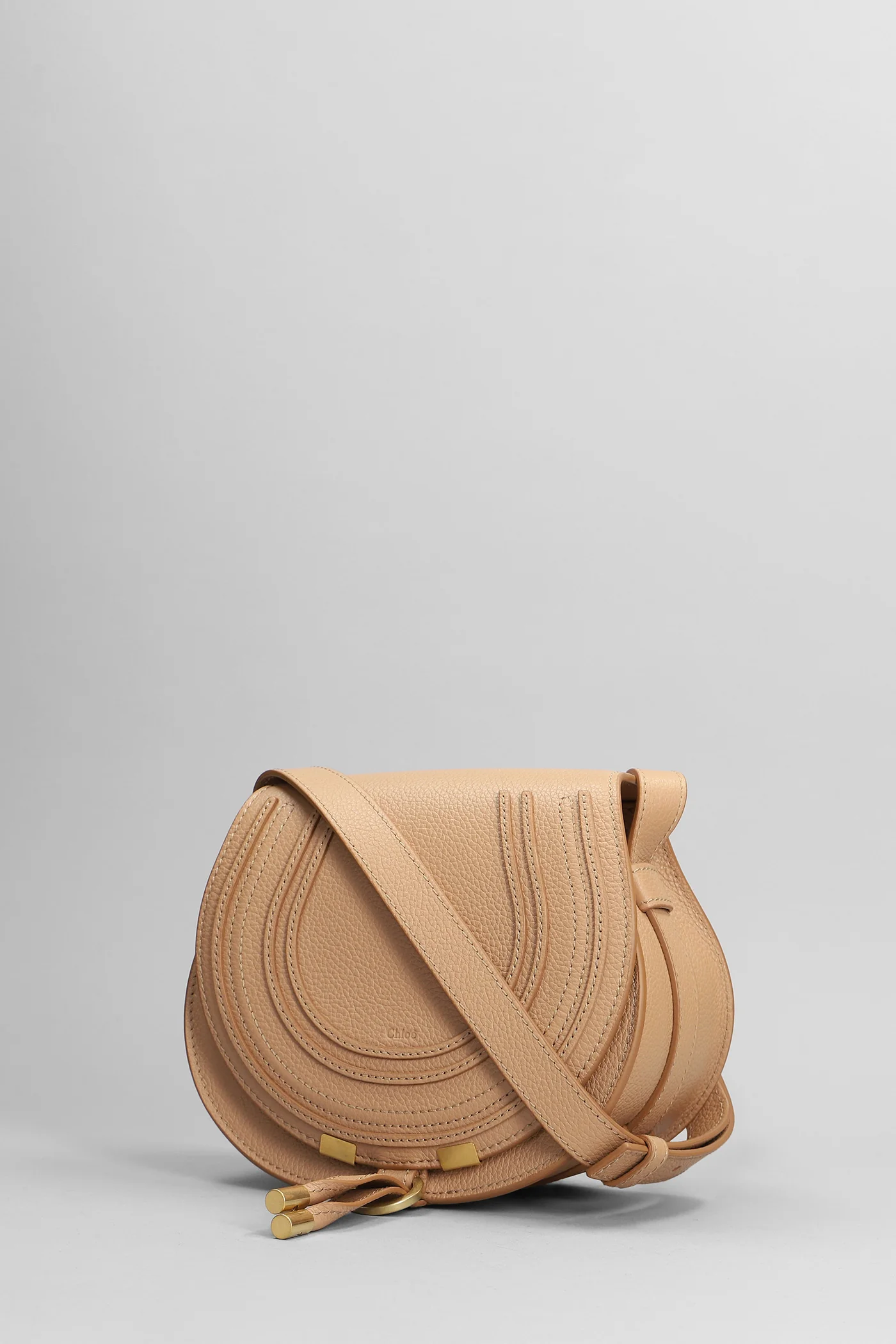 Mercie Shoulder bag in beige leather - Image 3