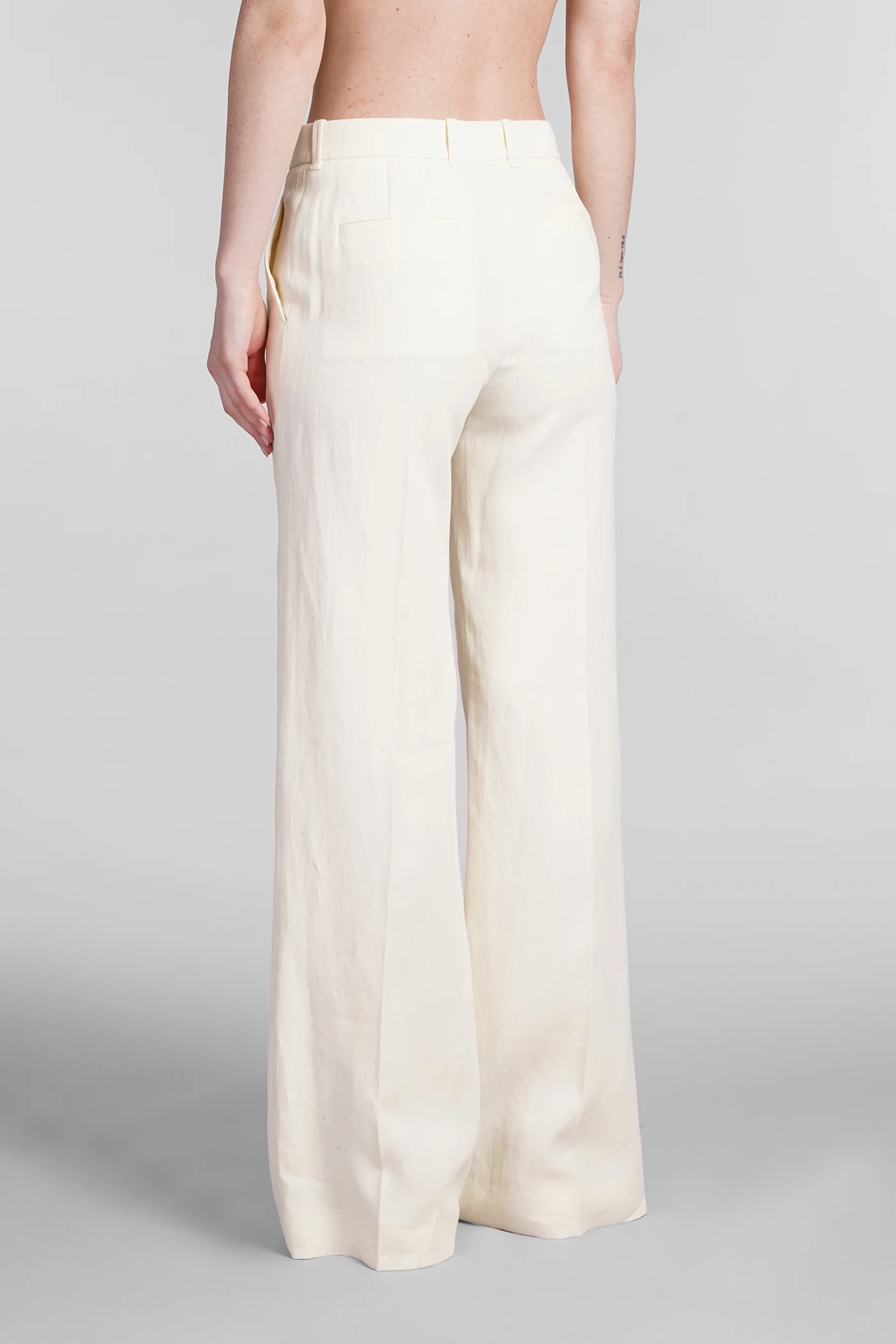 Pants in beige linen - Image 3