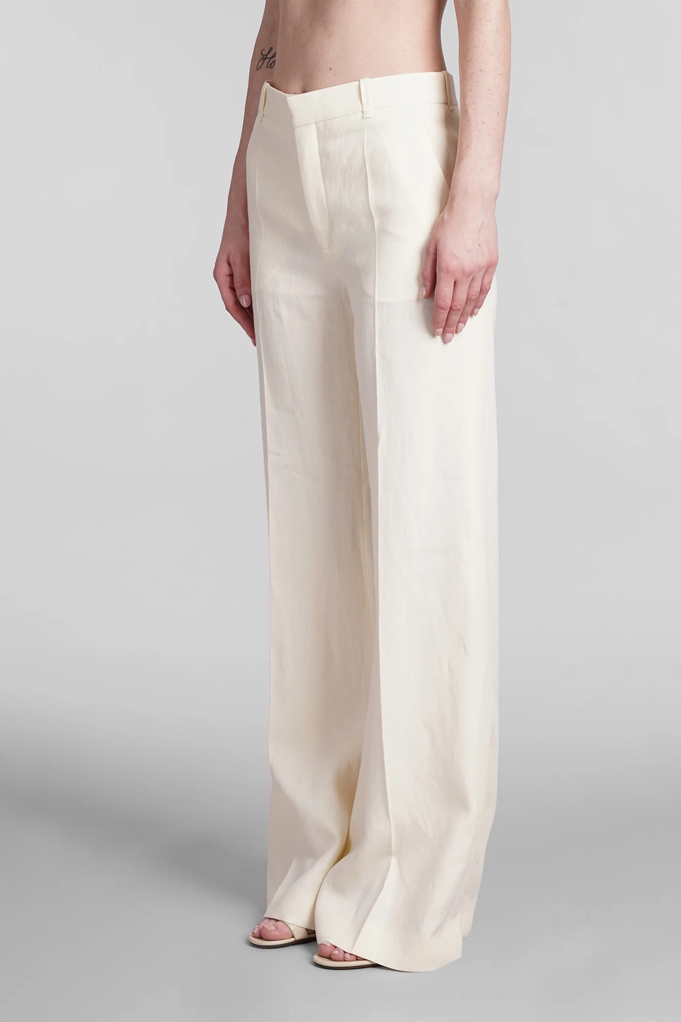 Pants in beige linen - Image 4