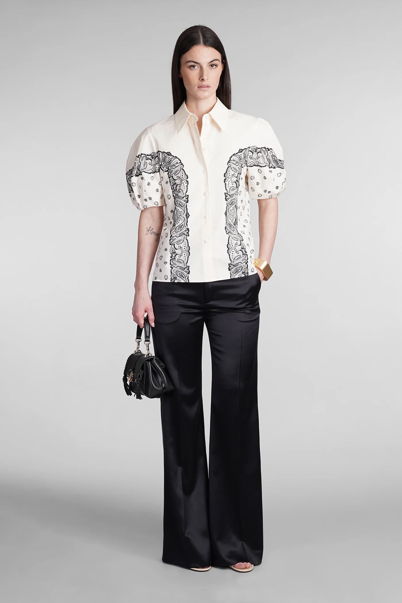 Shirt in beige cotton - Image 2