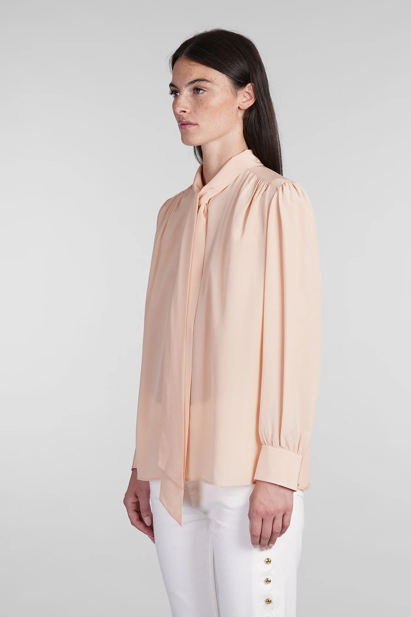 Shirt in rose-pink silk - Image 4