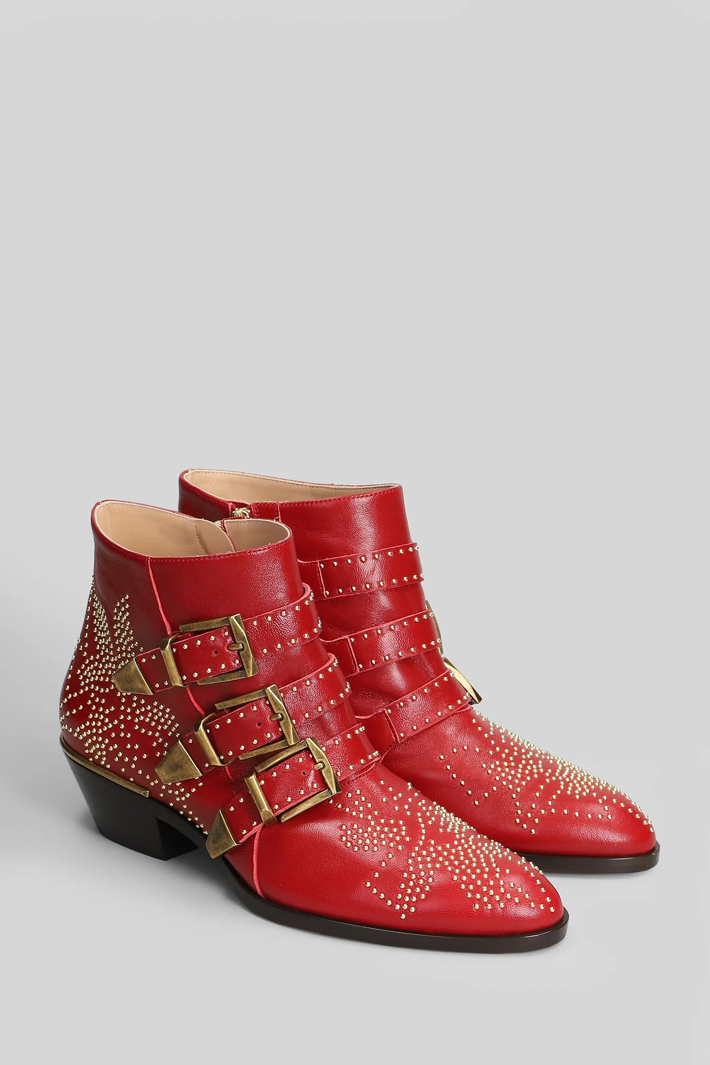 Susan High heels Ankle boots in red leather - Image 2