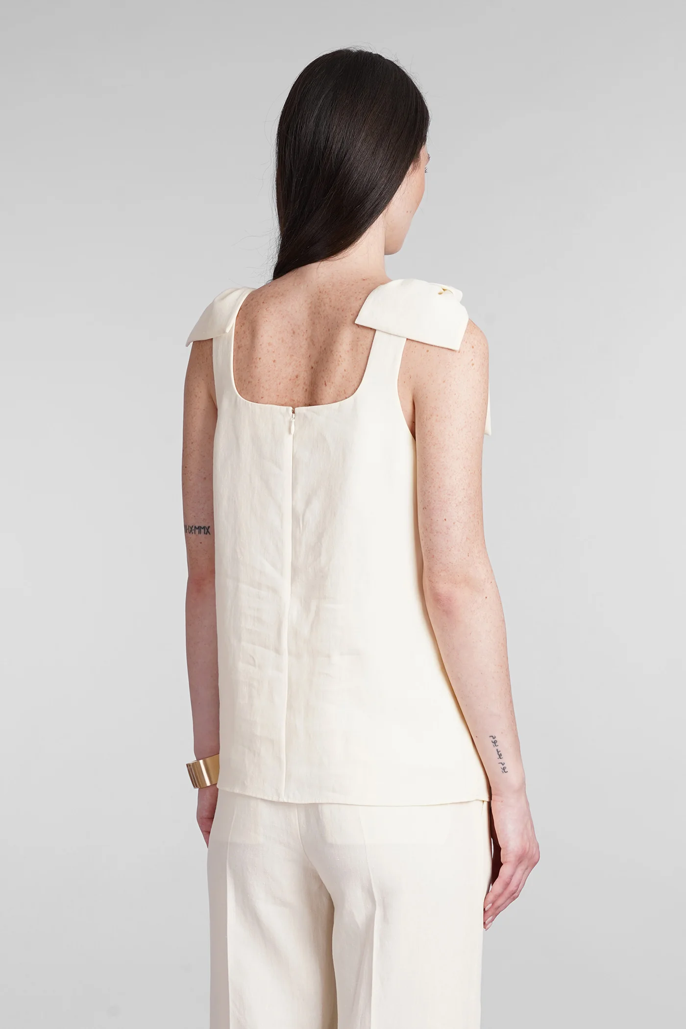 Topwear in beige linen - Image 3