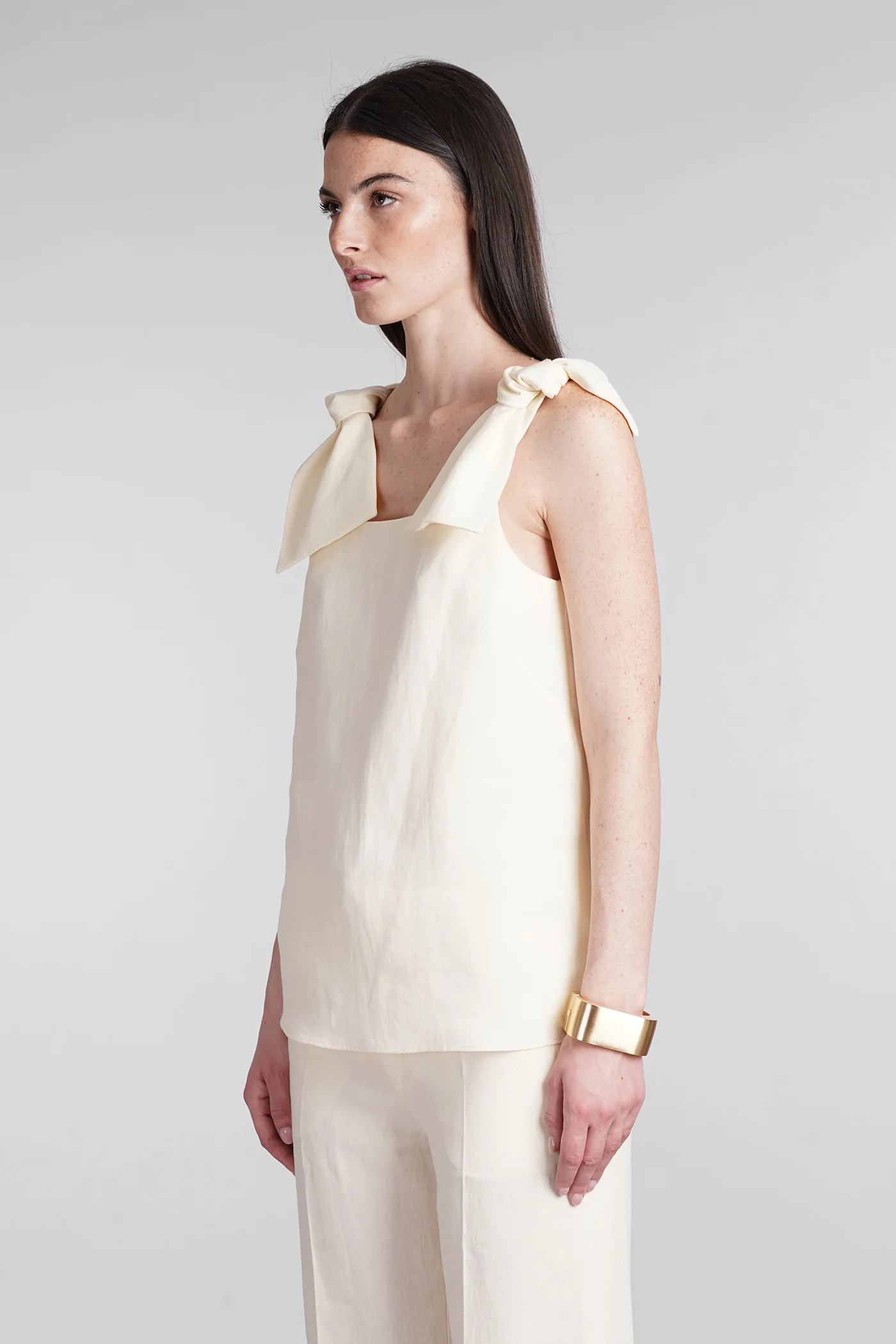 Topwear in beige linen - Image 4