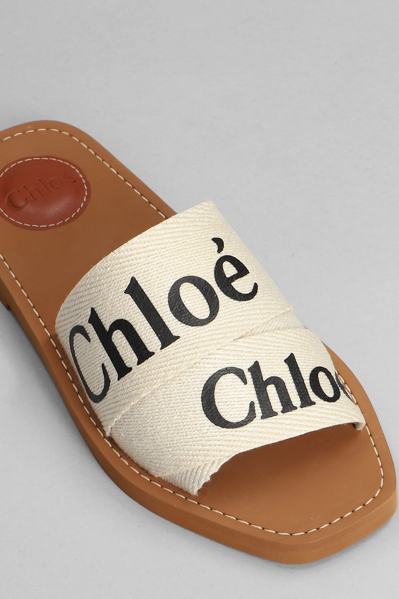 Woody Slipper-Mule in white canvas - Image 5
