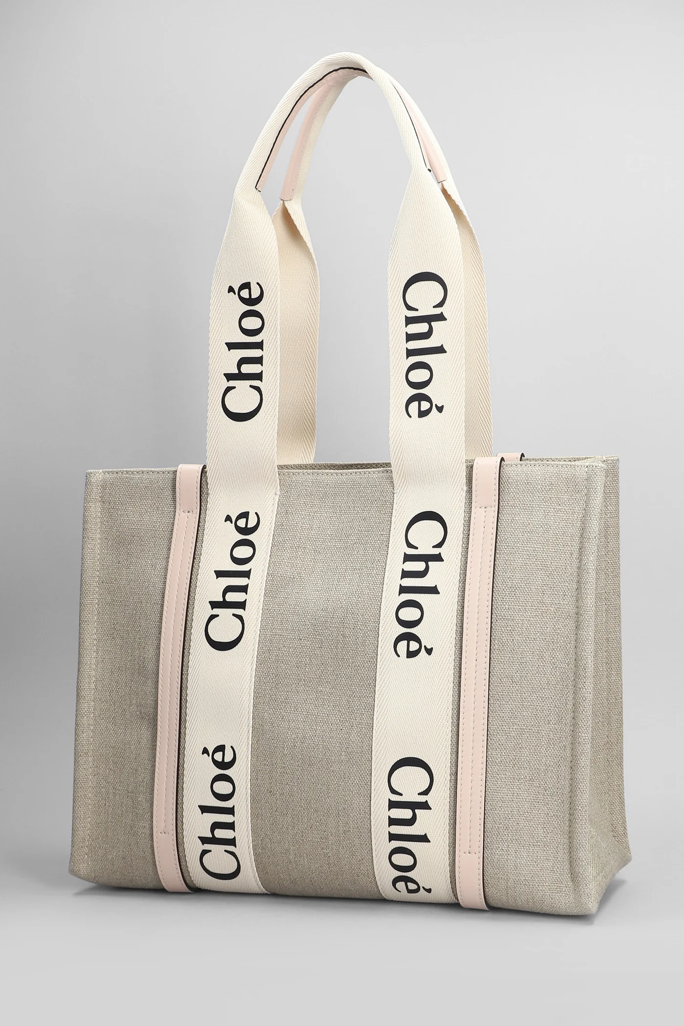 Woody Tote in beige canvas - Image 2