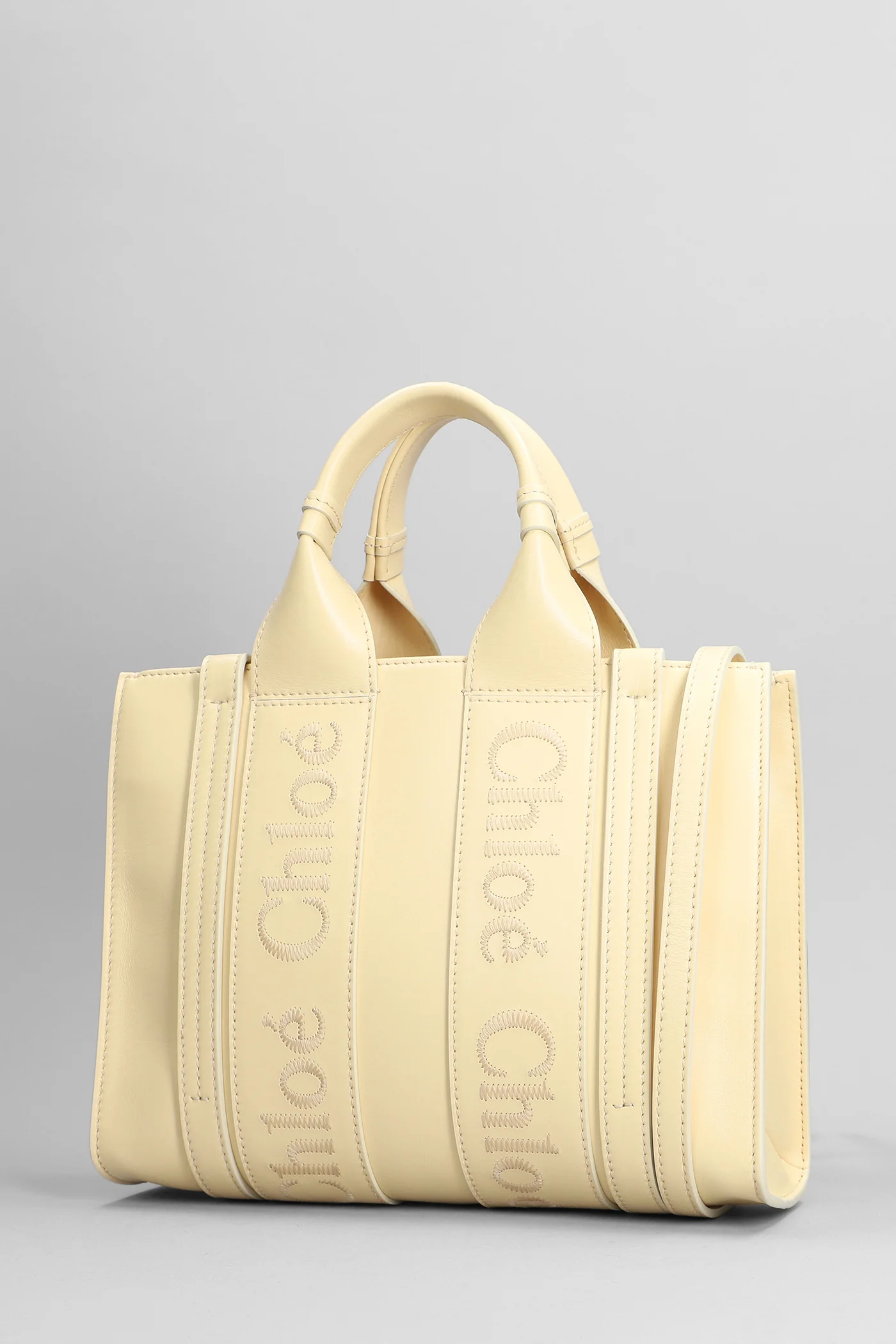 Woody Tote in yellow leather - Image 3
