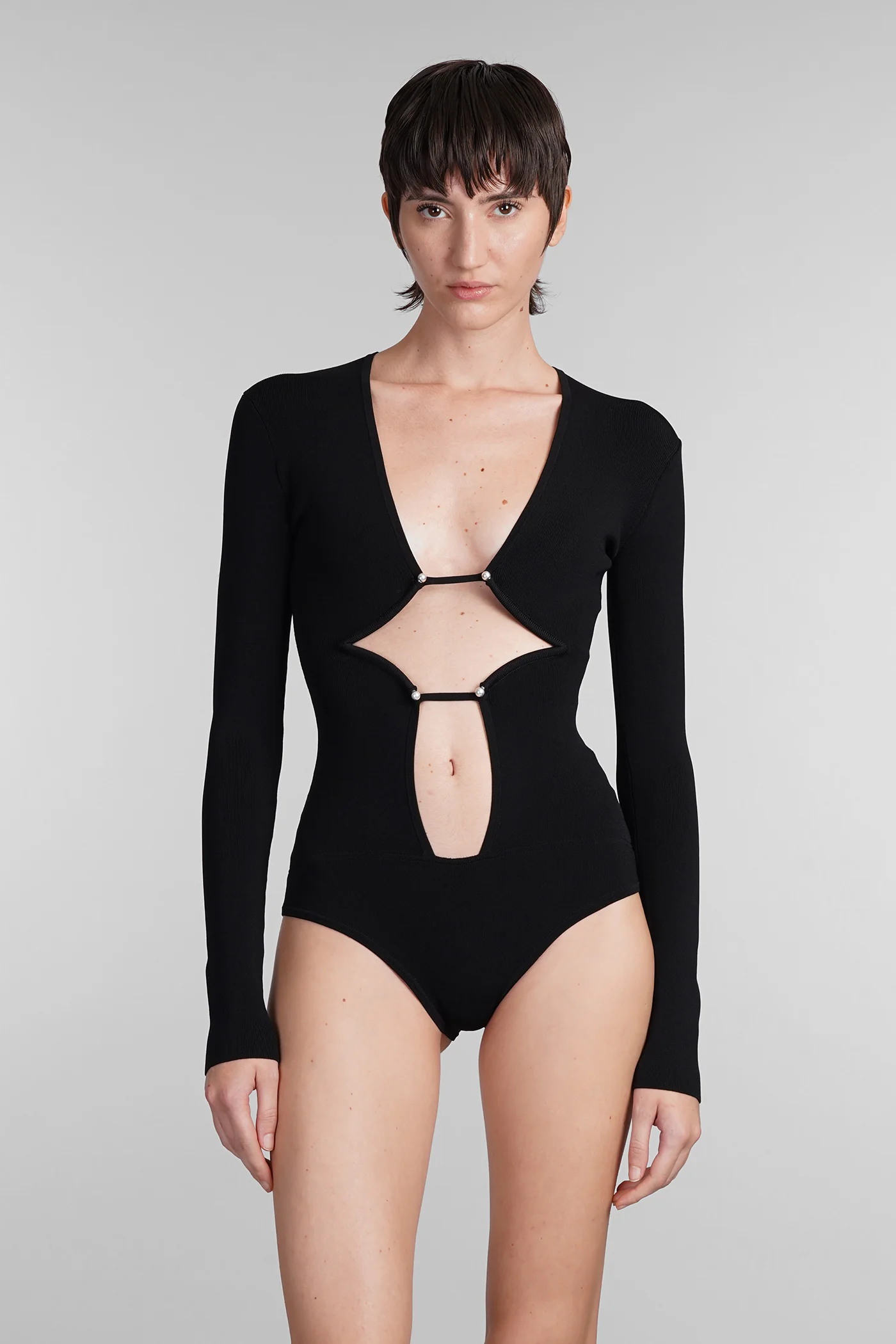 Body in black viscose
