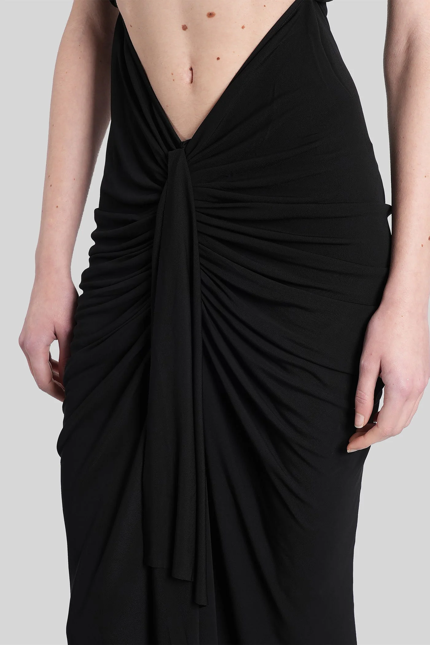 Long dress in black viscose - Image 5