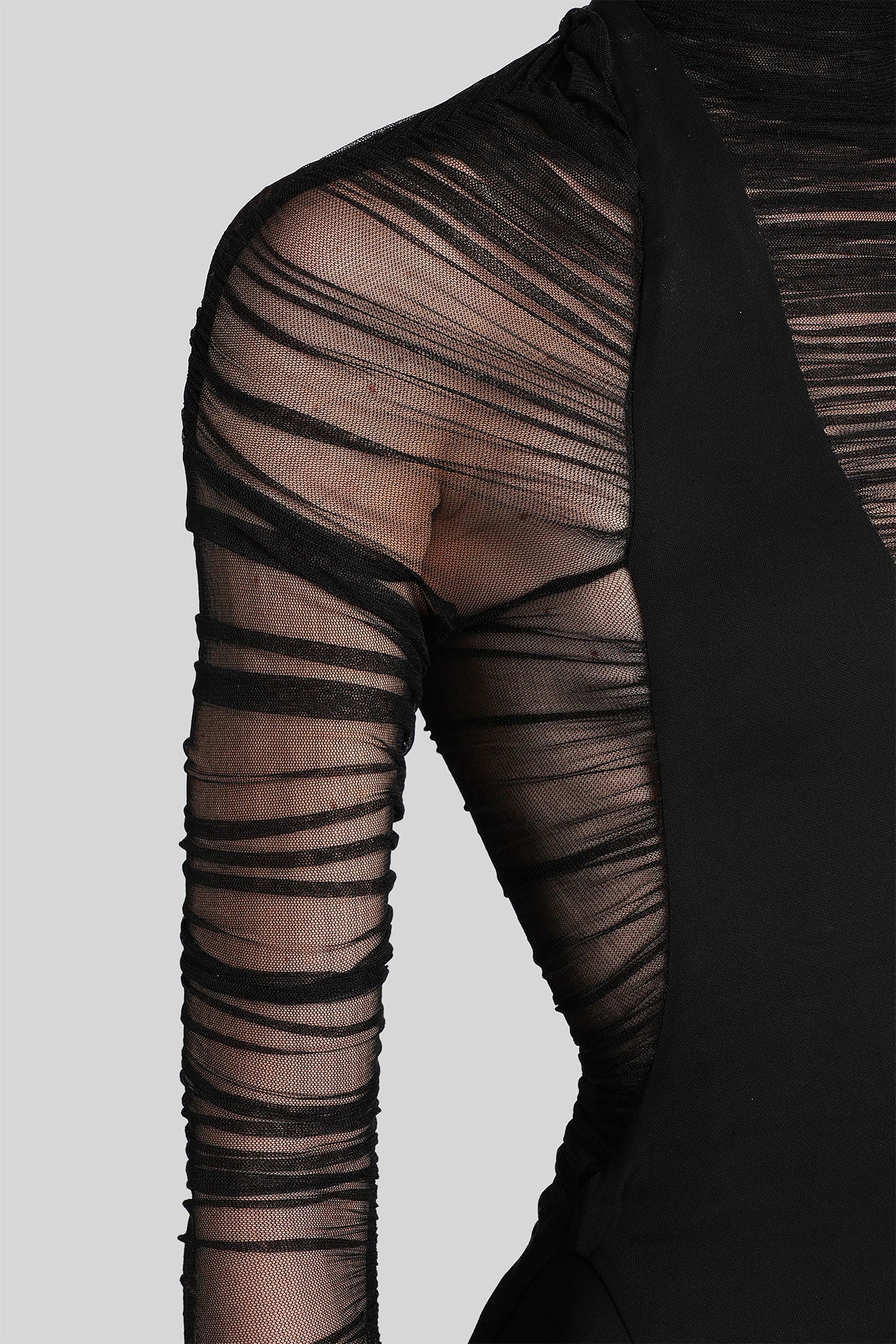 Long dress in black viscose - Image 7