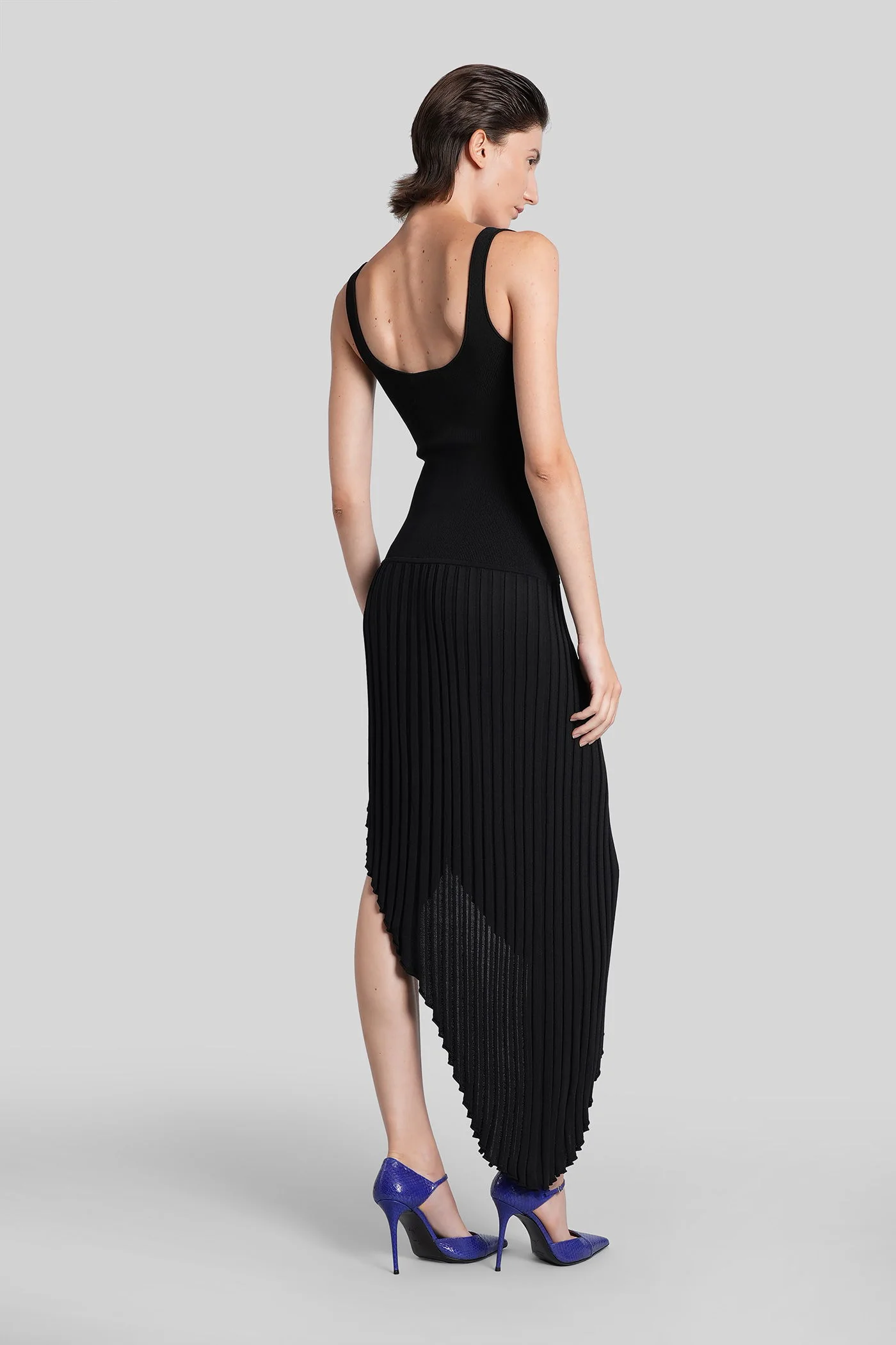 Long dress in black viscose - Image 3