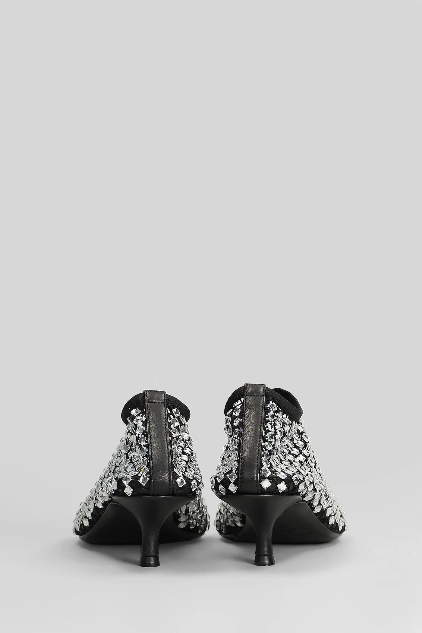 Minette bezeled 50mm low heels Ankle boots in black nylon - Image 4