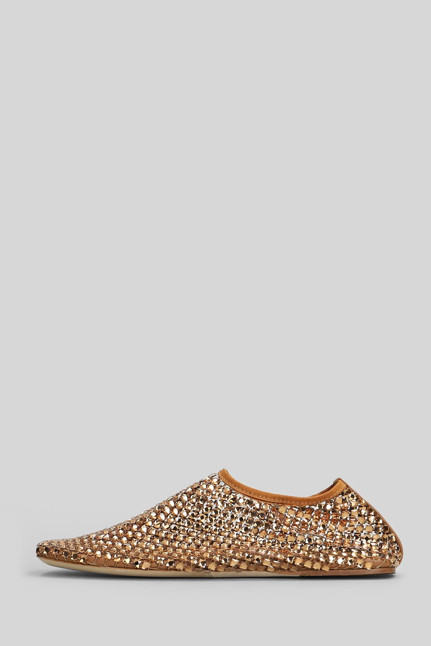 Minette bezeled flat Ballet flats in beige nylon - Image 3