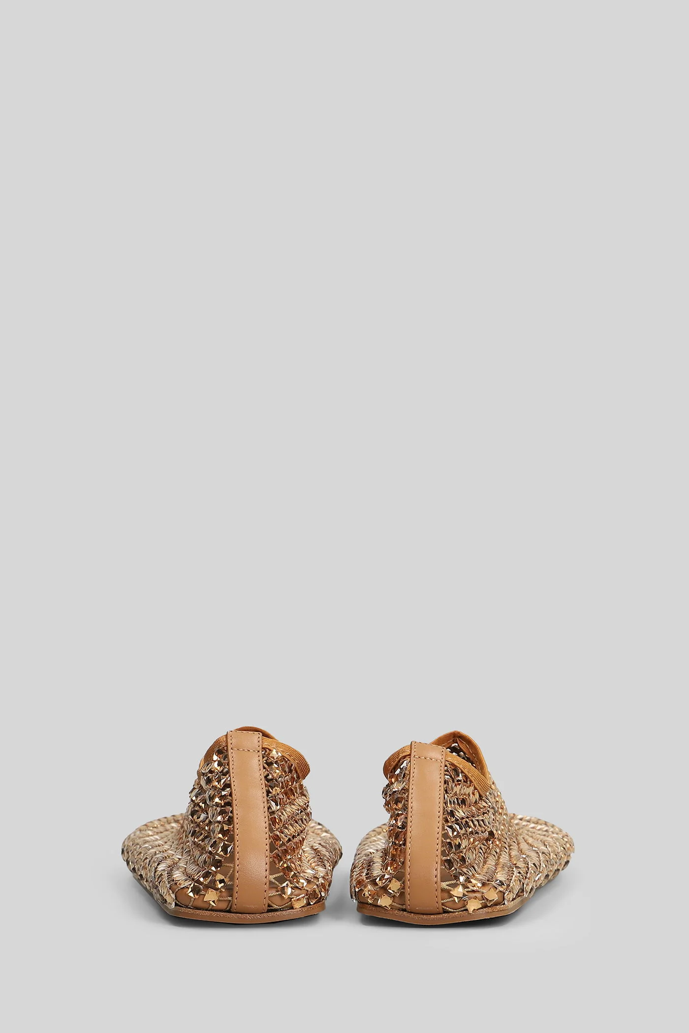 Minette bezeled flat Ballet flats in beige nylon - Image 4