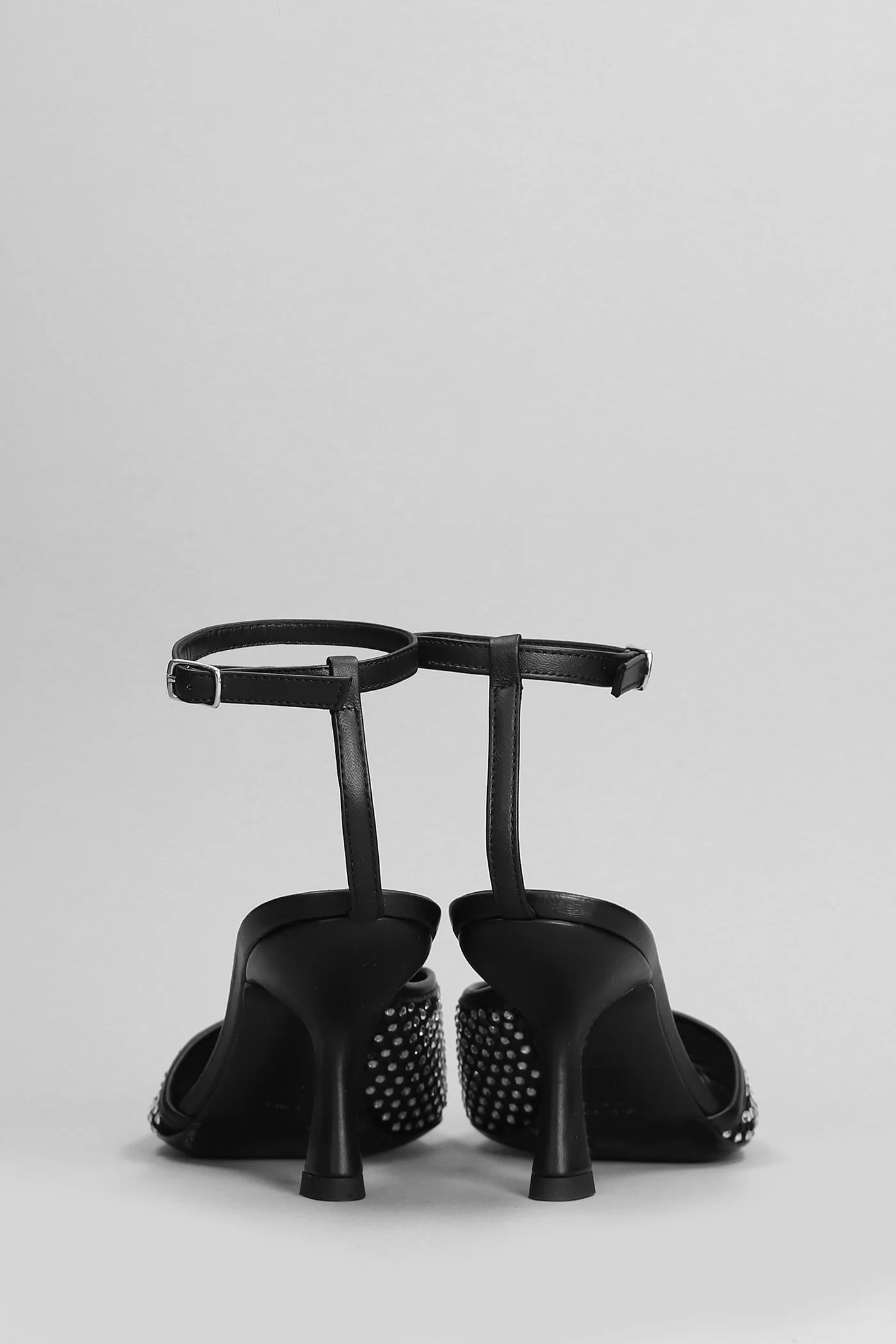 Minette veiled heel Pumps in black polyester - Image 4
