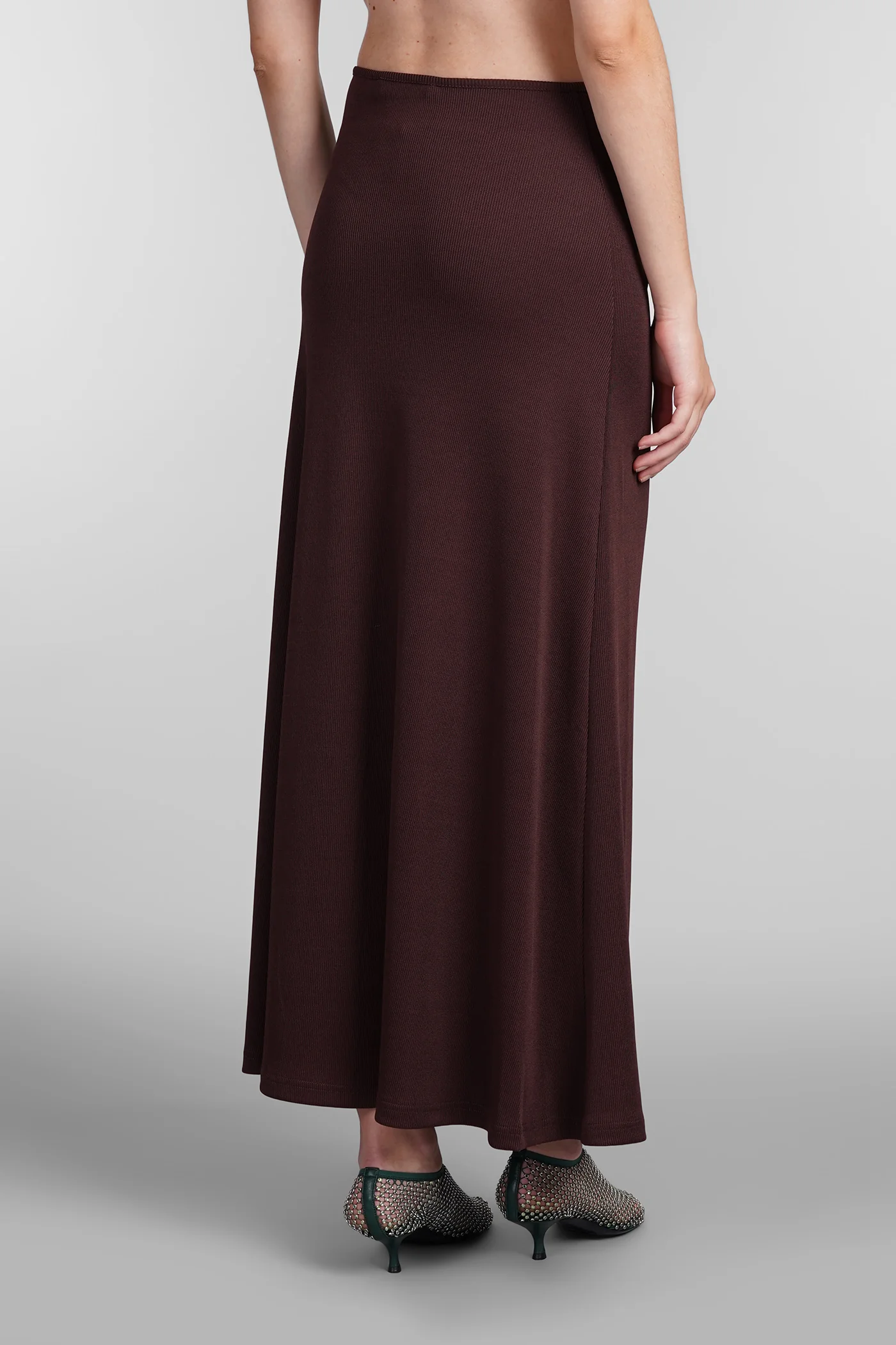 Skirt in bordeaux polyester - Image 3
