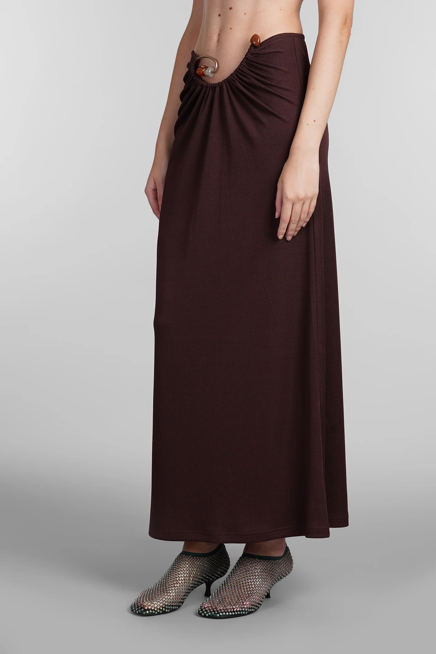 Skirt in bordeaux polyester - Image 4