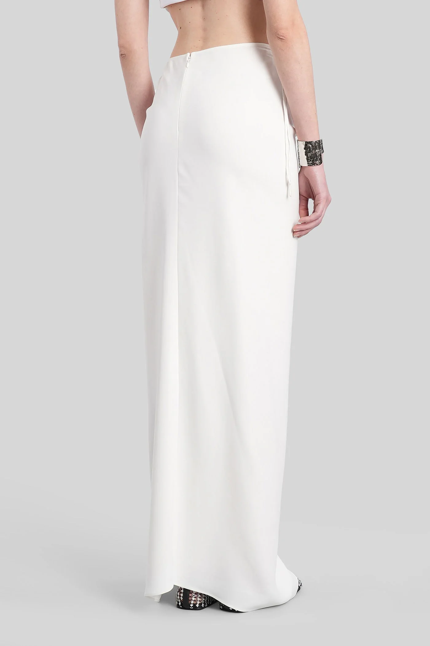 Skirt in white viscose - Image 3