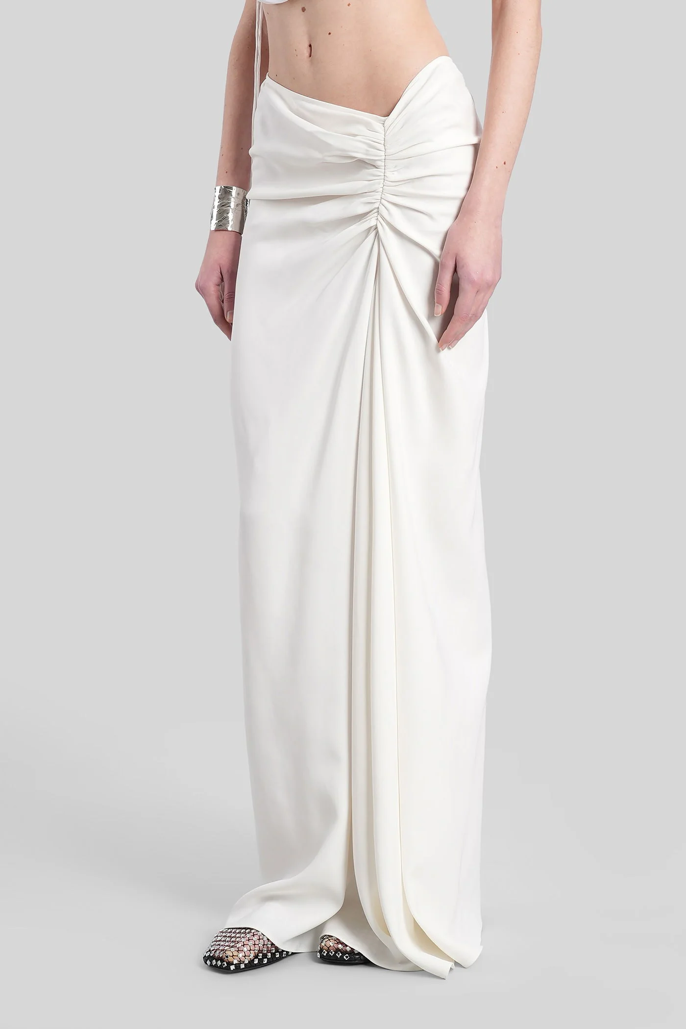 Skirt in white viscose - Image 4