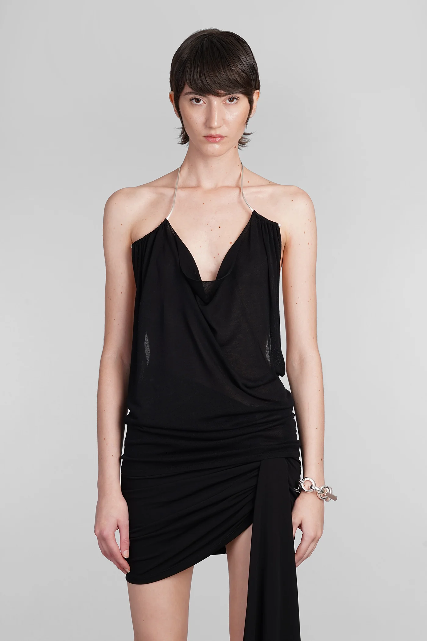 Topwear in black viscose