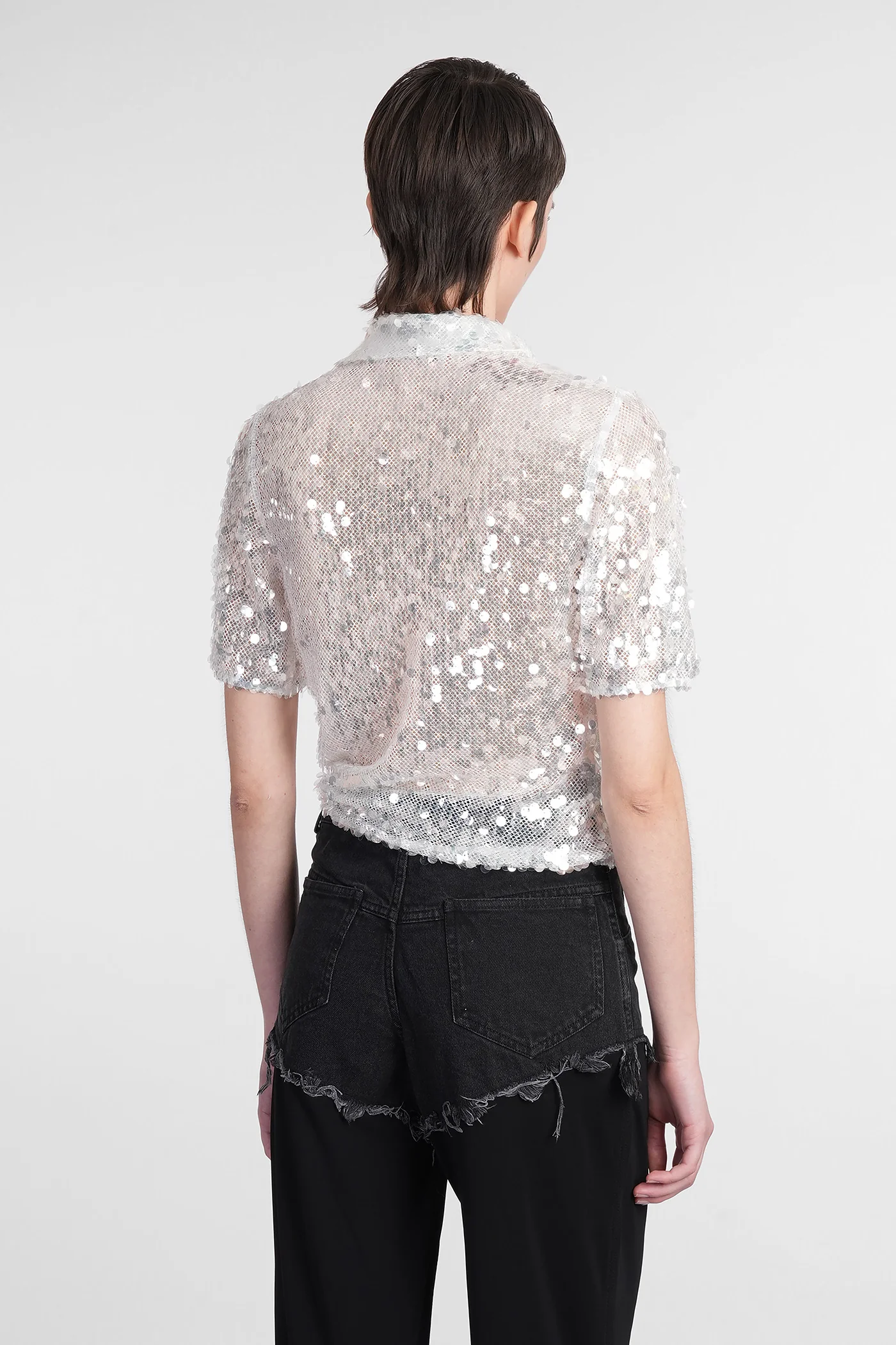 Topwear in silver polyester - Image 3