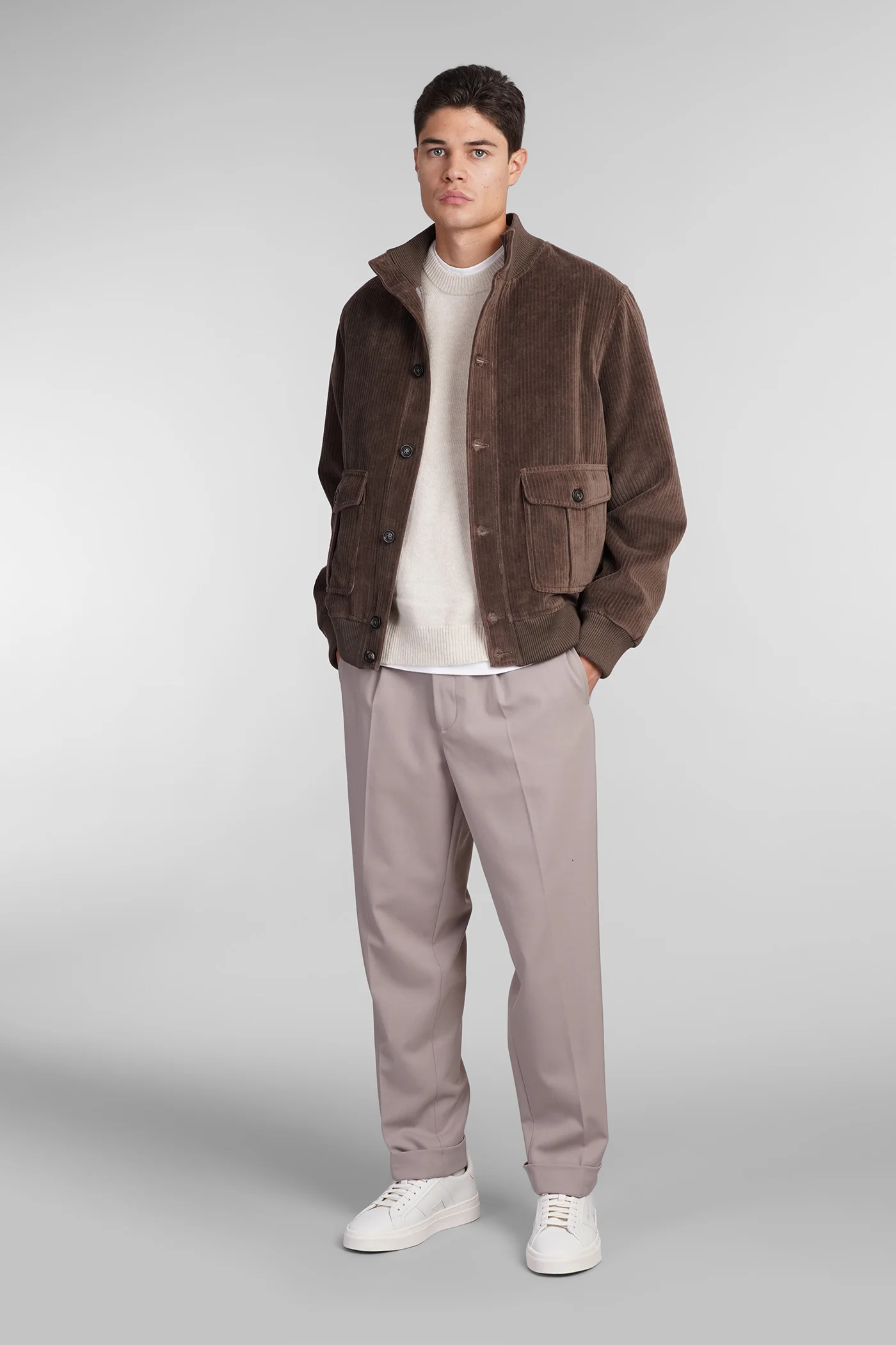 Bomber Jacket in brown cotton - Image 2