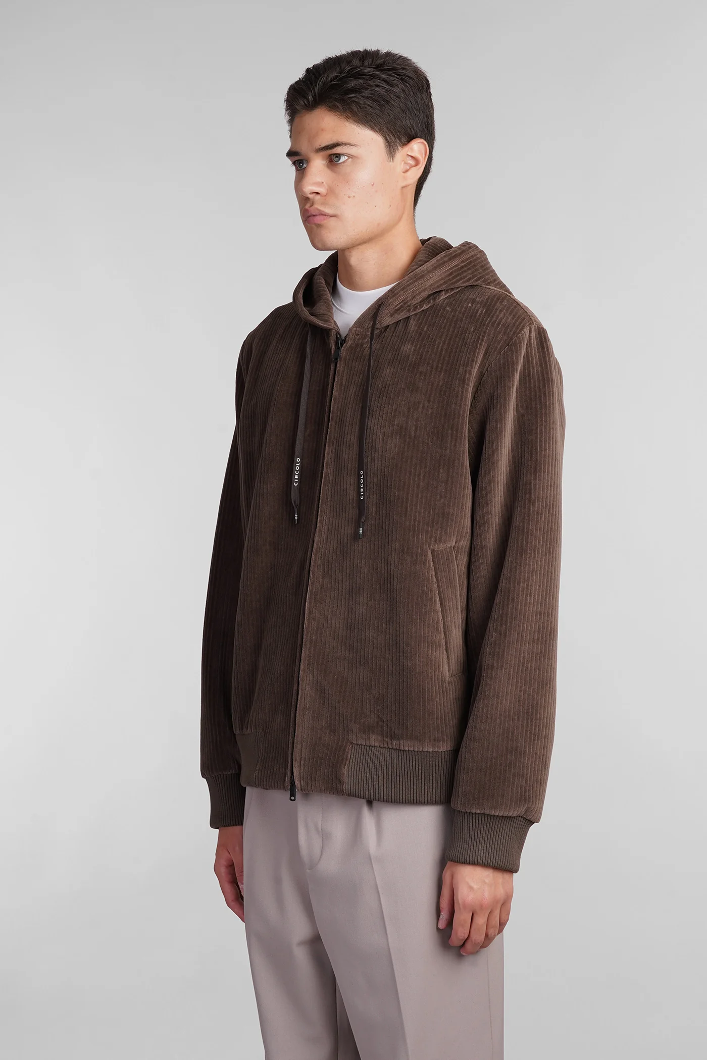 Casual jacket in brown cotton - Image 4