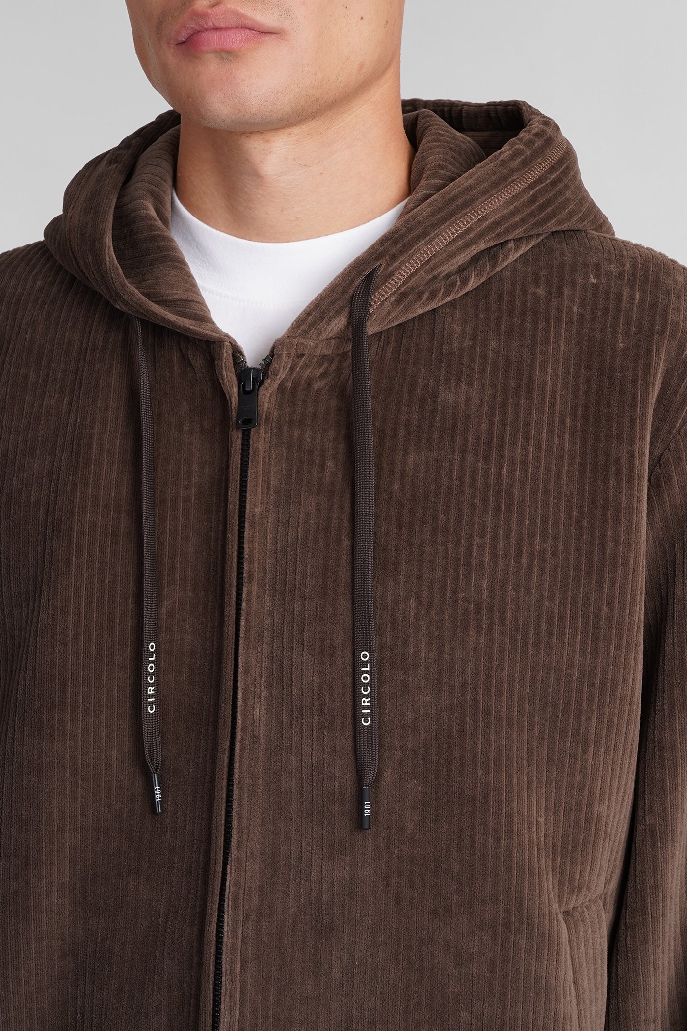 Casual jacket in brown cotton - Image 5