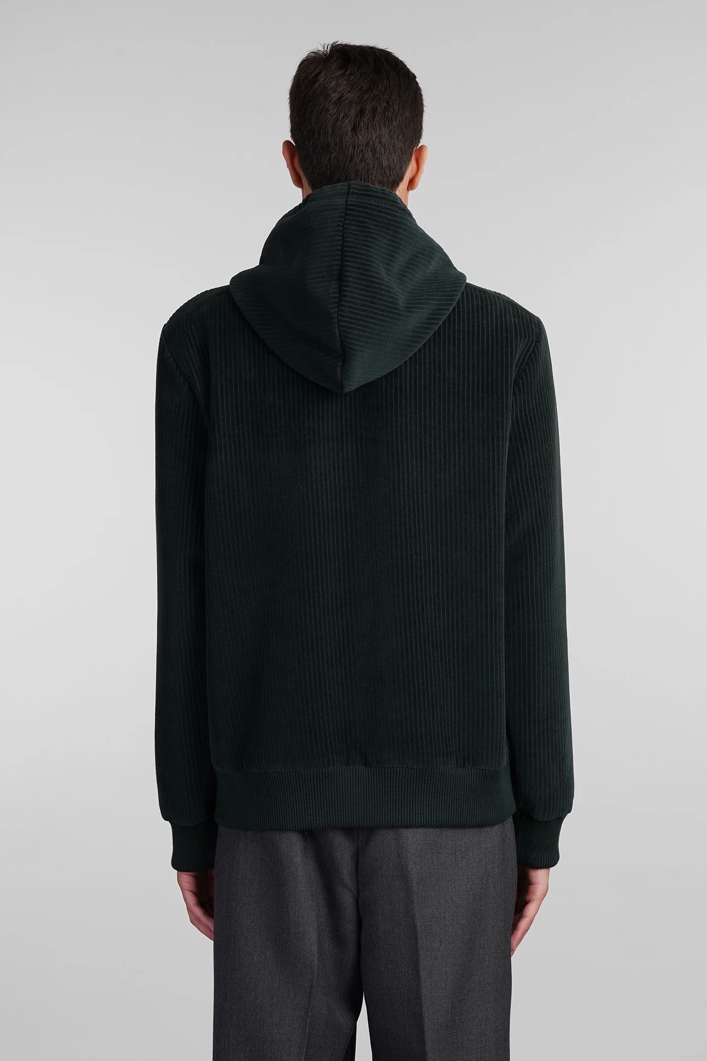 Casual jacket in green cotton - Image 3