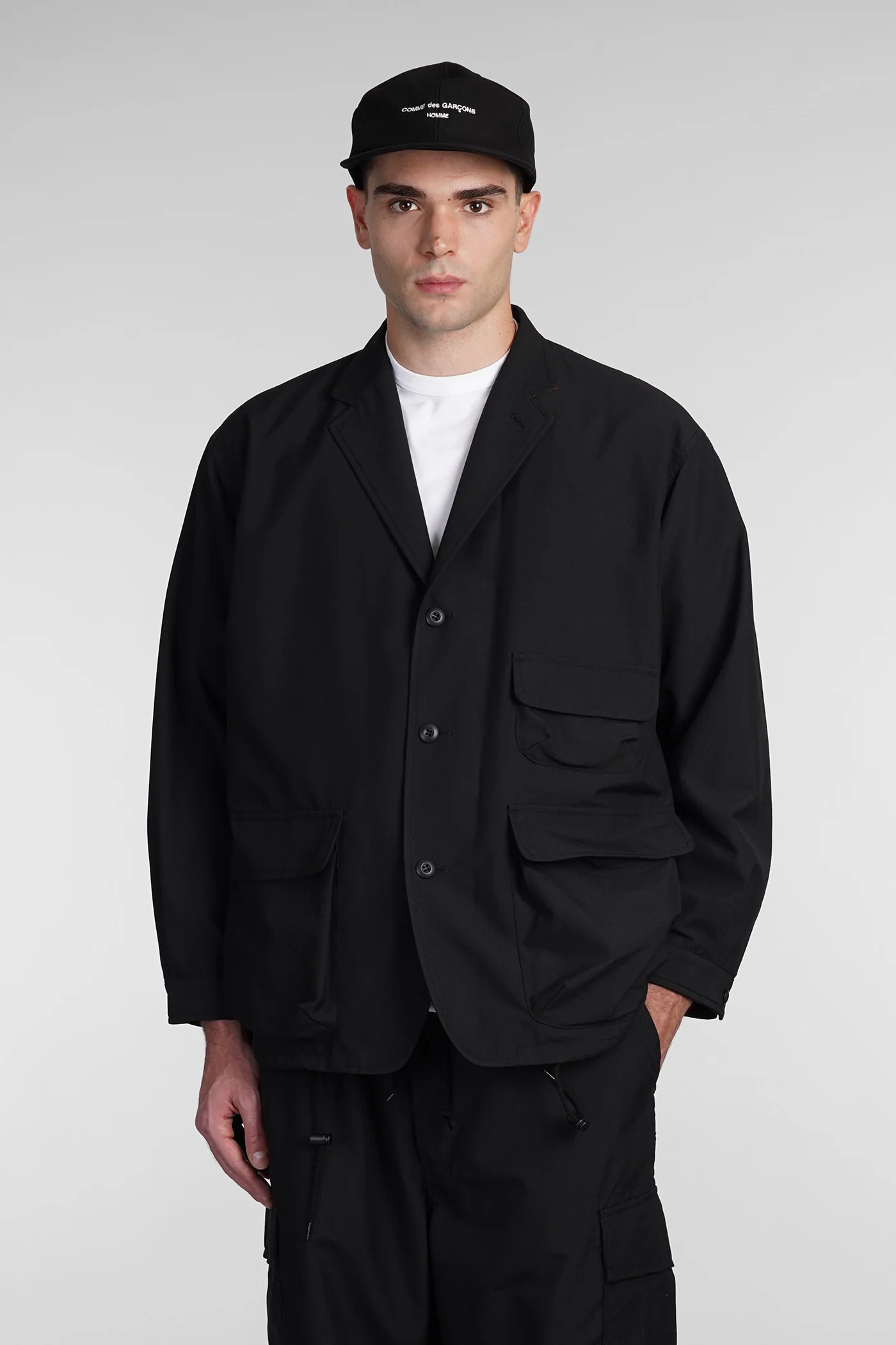 Blazer in black polyester