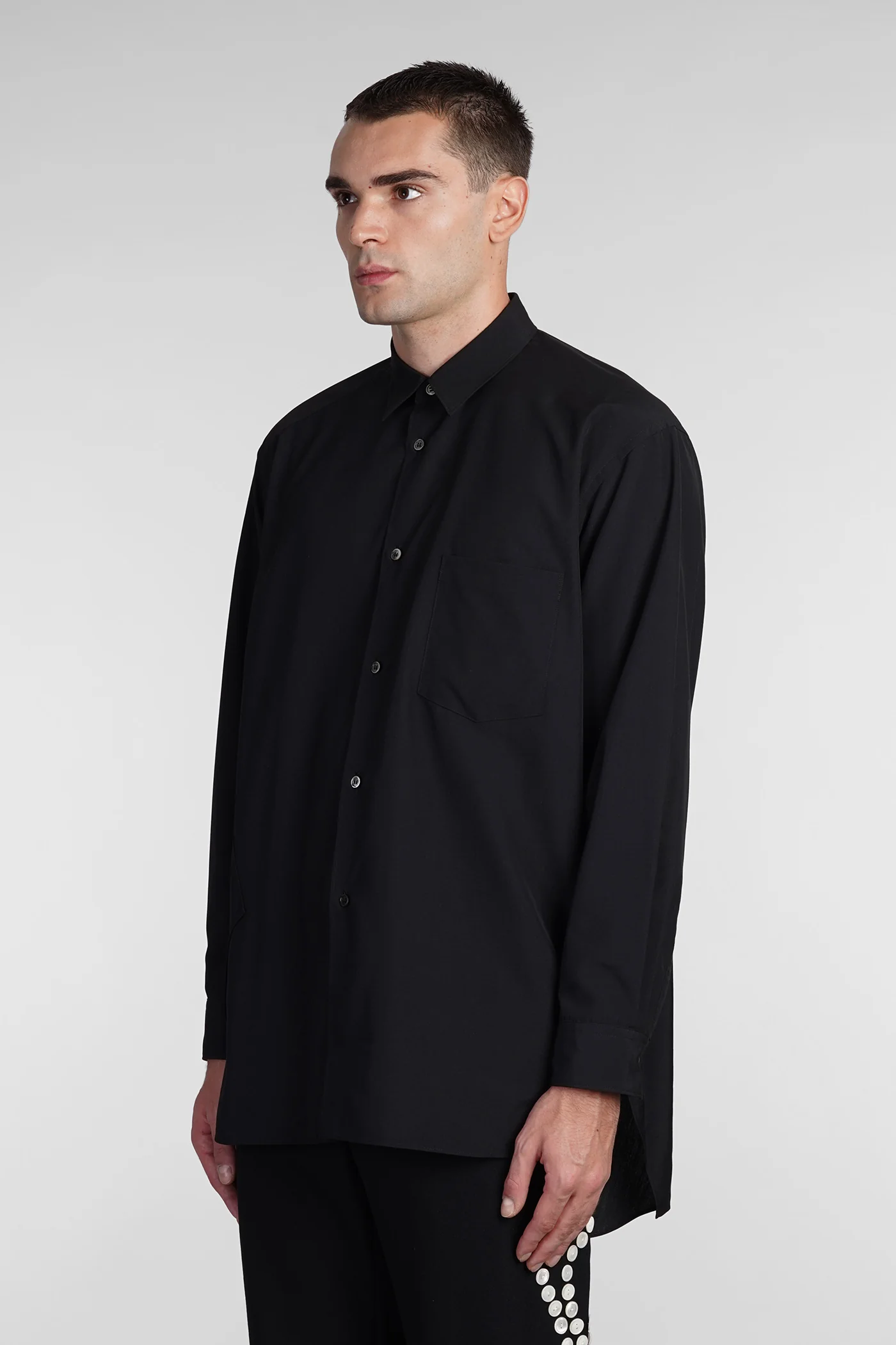 Shirt in black polyester - Image 4